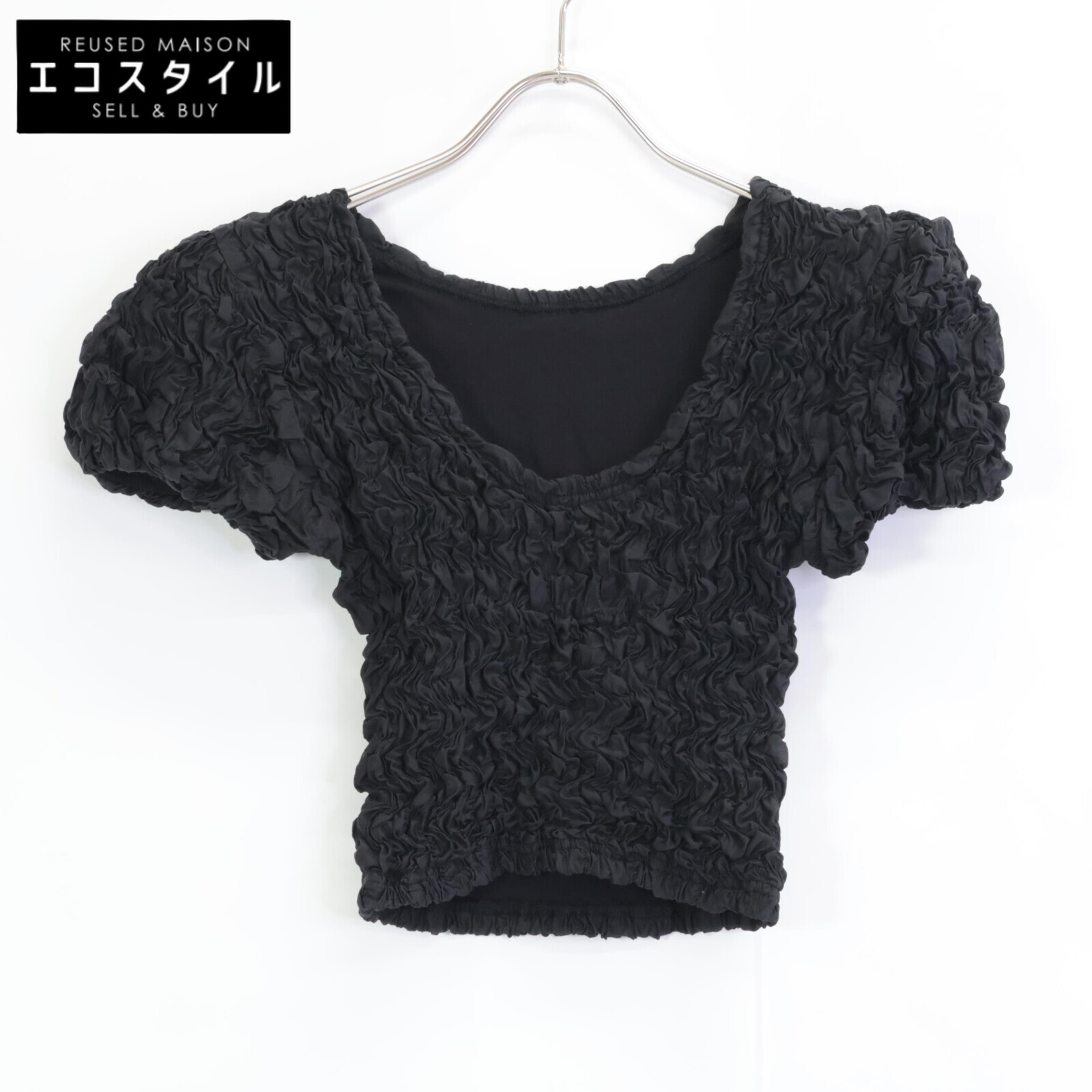 CLANE クラネ 25SS 黒いこと 18105-1252 W FACE SHIRRING TOPS トップス   1 黒いこと レディース 【中古】