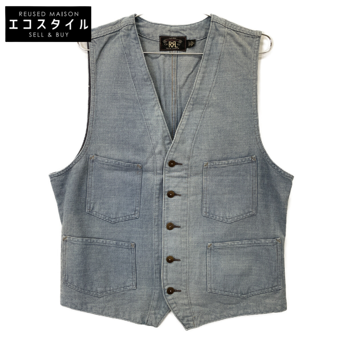 楽天市場】RRL ダブルアールエル ベスト サイズ:M インディゴ 杢