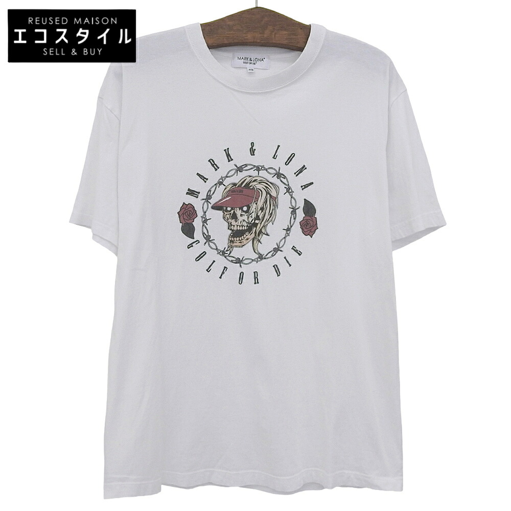 MARK\u0026LONA マークアンドロナ Golf ＆ Roses Tee トップス メンズ 白いこと 48 MLM-4A-AA33 トップス 48 白いこと メンズ 【中古】 トップス-メンズファッション