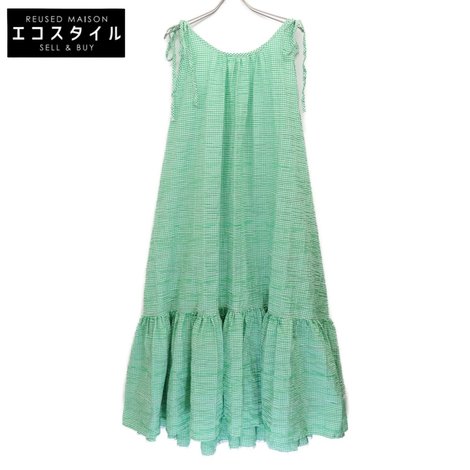 Flora Sardalos フローラ・サルダロス 美品 チェック柄 ワンピース 表記なし グリーン レディース 【中古】 28,171円