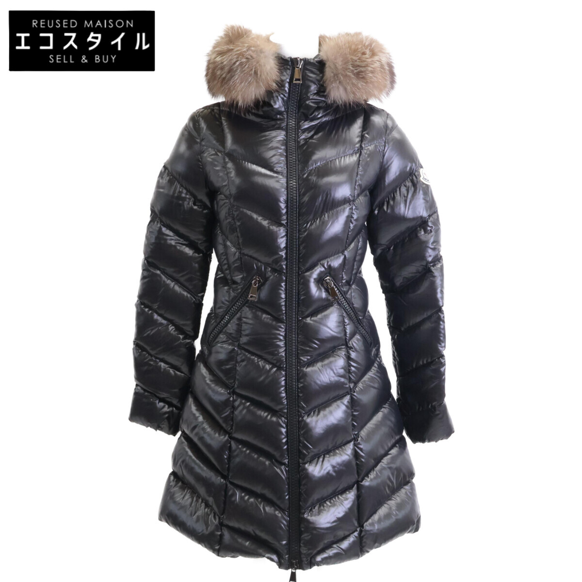 MONCLER モンク軌跡 美品 19年製 FULMARUS フルマラスダウンコート 厚地の外套   O 黒いこと レディース 【中古】