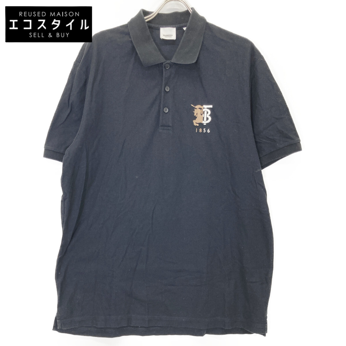 BURBERRY バーバリー 8025774 黒いこと ロゴエンブロイダリー スポーツシャツ トップス   XXL 黒いこと メンズ 【中古】