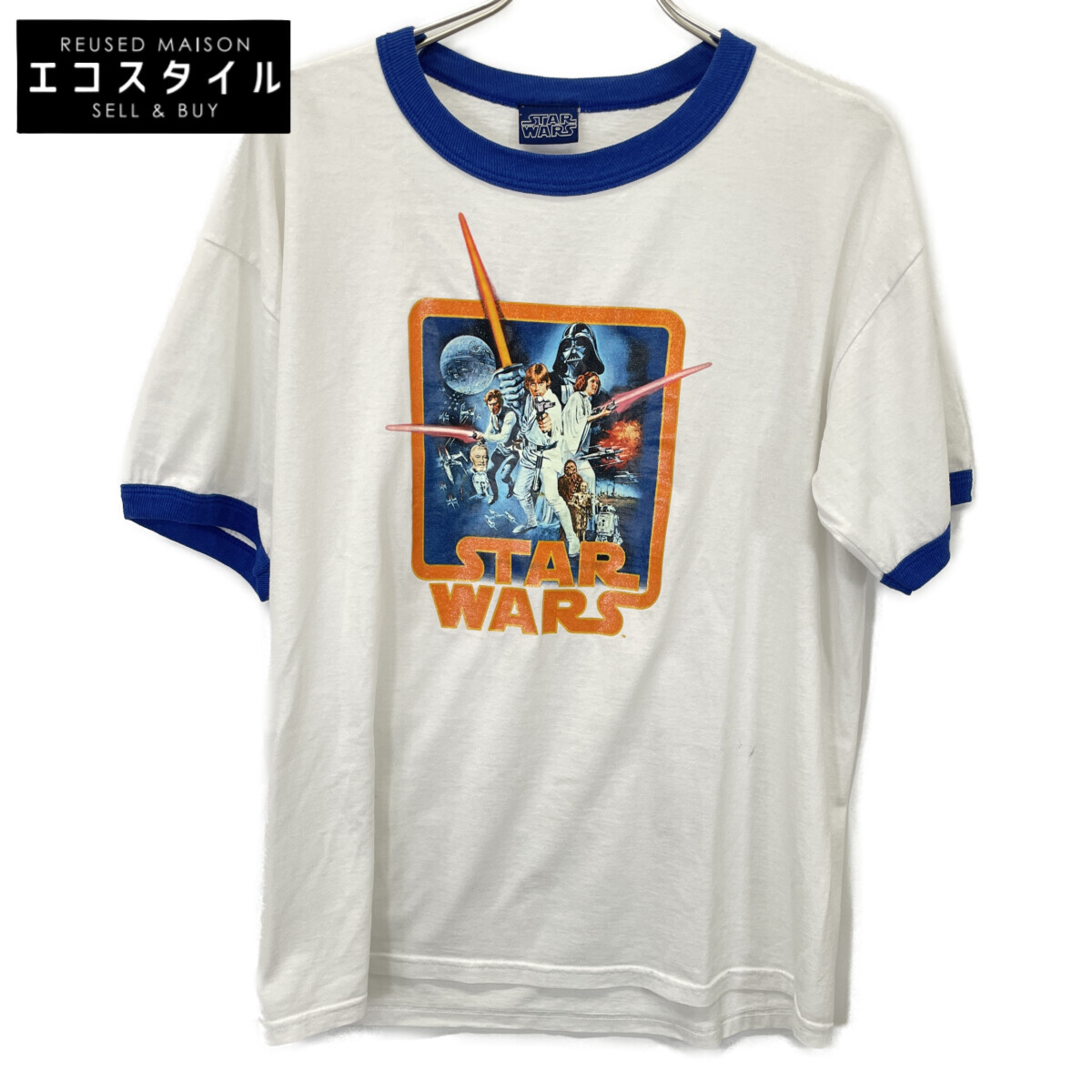 VINTAGE ヴィンテージ 【ｽﾀｰｳｫｰｽﾞ】00s ﾎﾜｲﾄ ｶｯﾄｿｰ トップス L ホワイト メンズ 【中古】