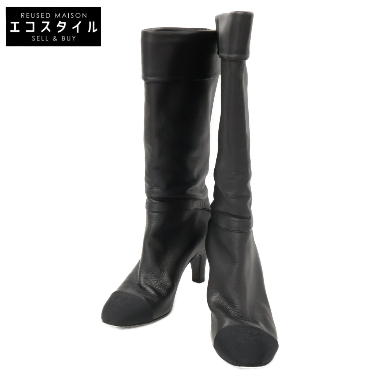 楽天市場】CHANEL シャネル G26069 ココマーク レザー ロングブーツ 37