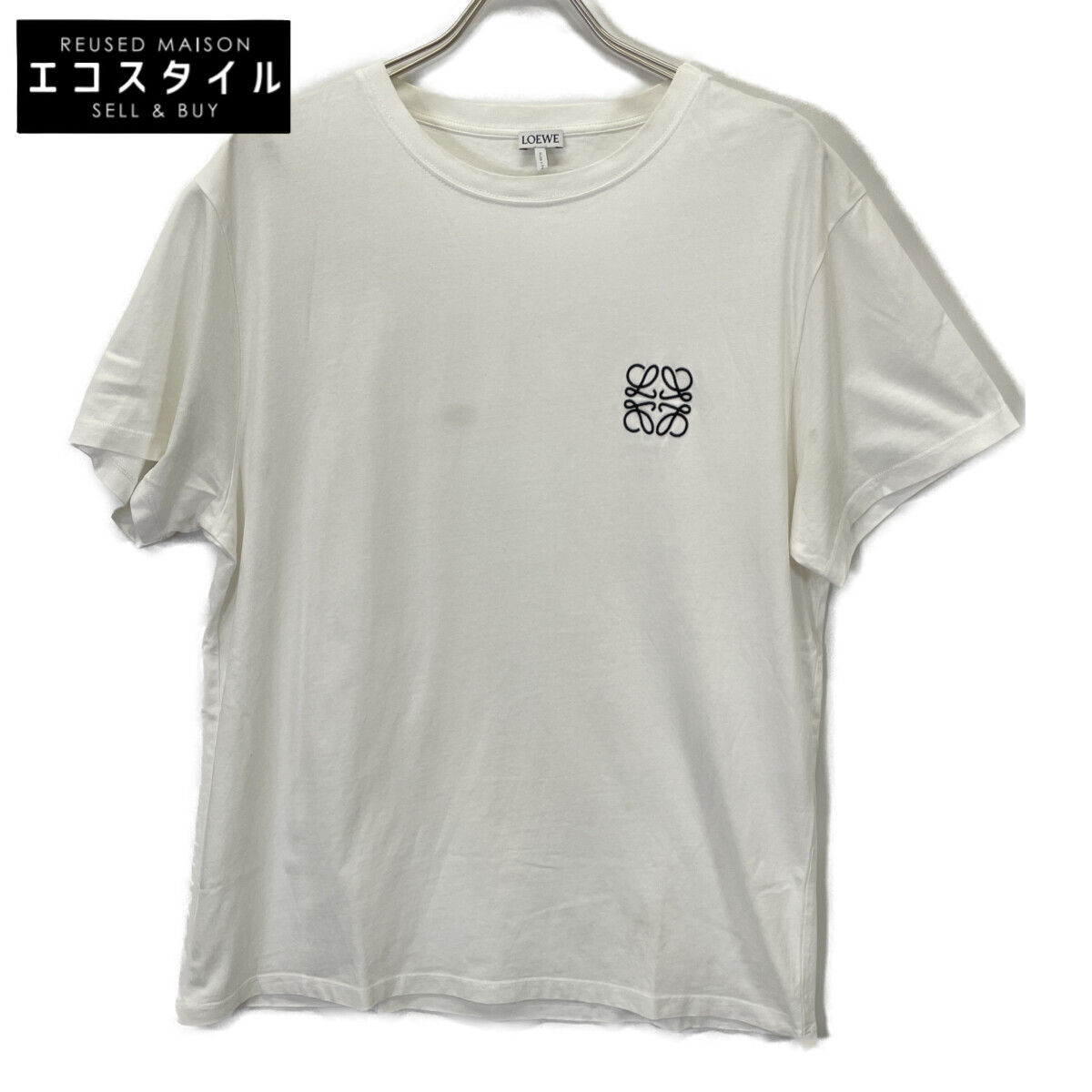 LOEWE ロエベ ﾎﾜｲﾄ ｱﾅｸﾞﾗﾑ 半袖Tｼｬﾂ トップス XL ホワイト メンズ 【中古】