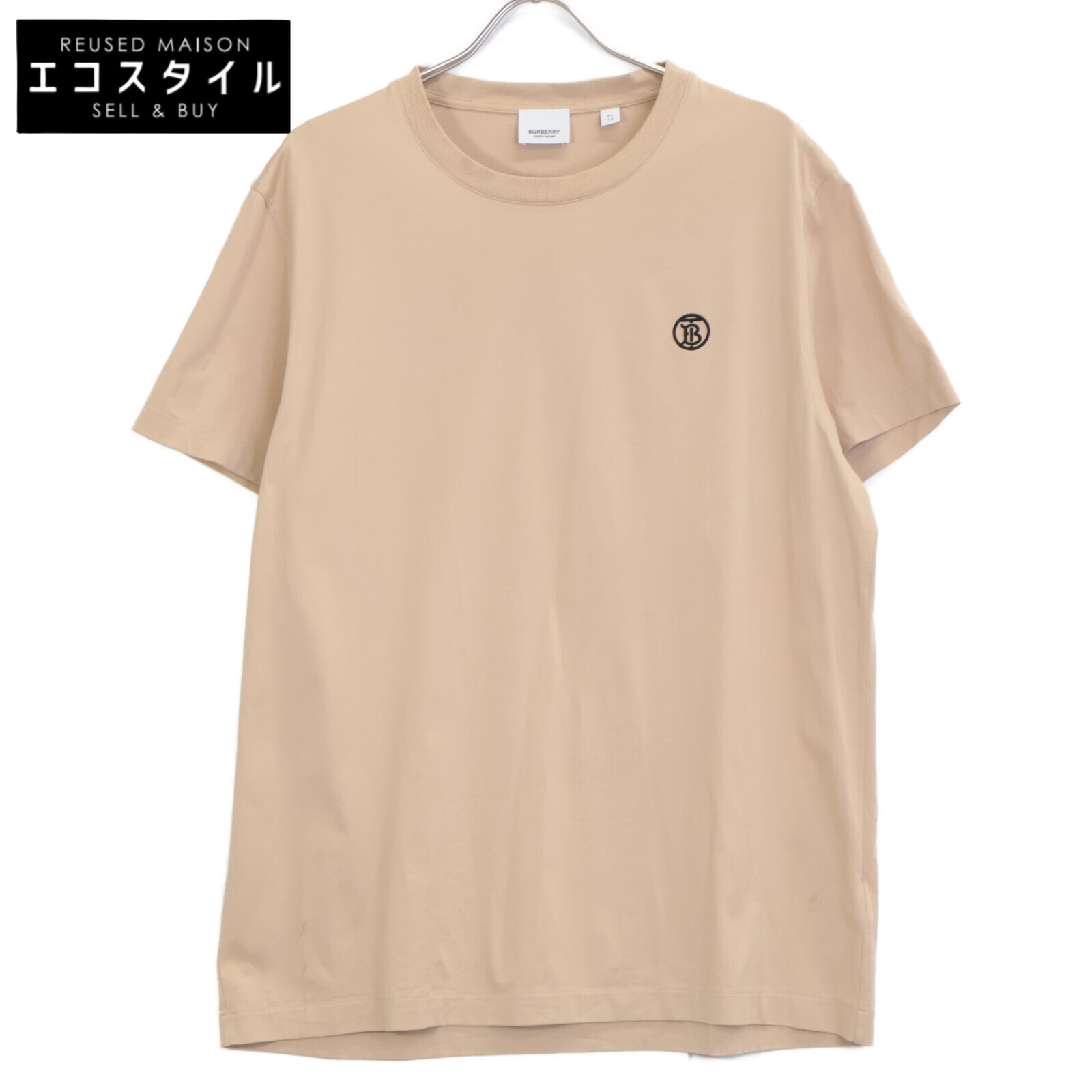 BURBERRY バーバリー 8053424 ベージュ モノグラム肺結核ロゴタイプ 労働者の一団のど首 プルオーバー トップス   XL ベージュ メンズ 【中古】