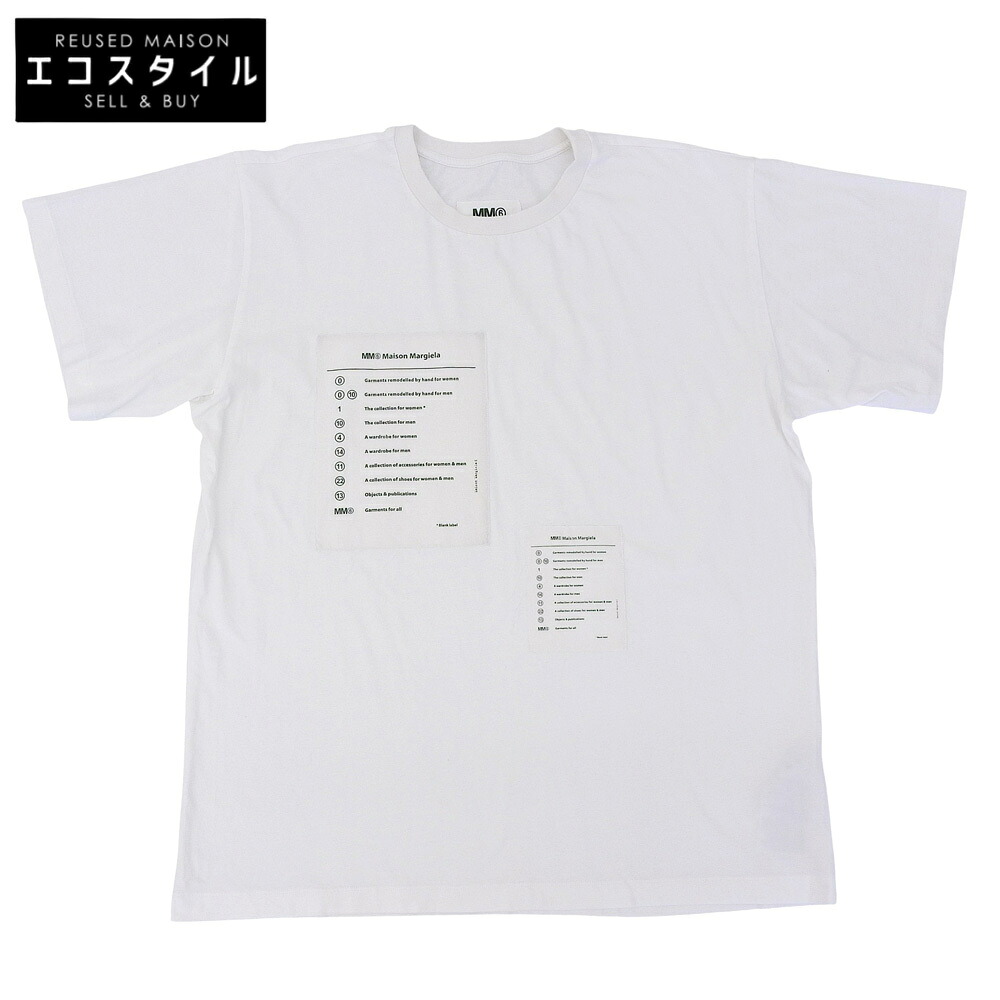 MM6 エムエムシックス メゾンパッチワークティーシャツ トップス レディース 白いこと M 22AW S52GC0245 トップス   M 白いこと レディース 【中古】
