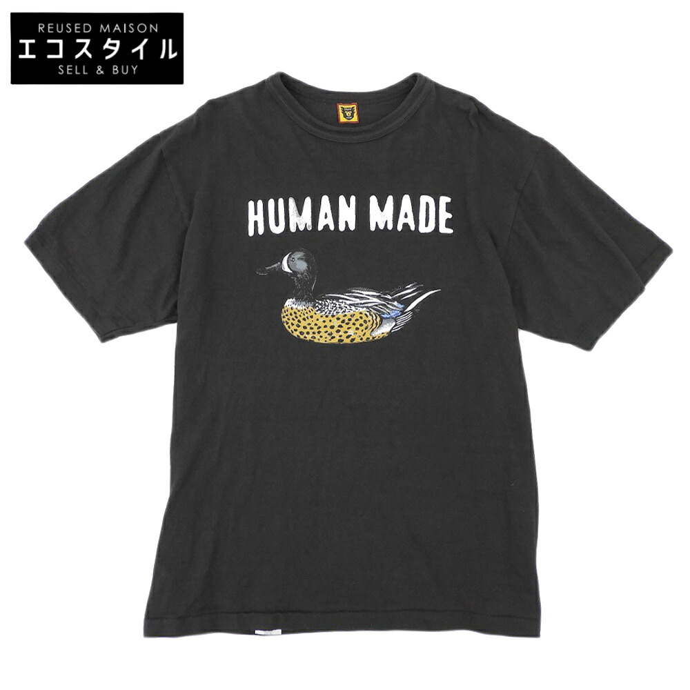 HUMAN MADE ヒューマンお手伝いさん DUCK TEE 綿織物 プルオーバー トップス メンズ 黒いこと XL トップス   XL 黒いこと メンズ 【中古】