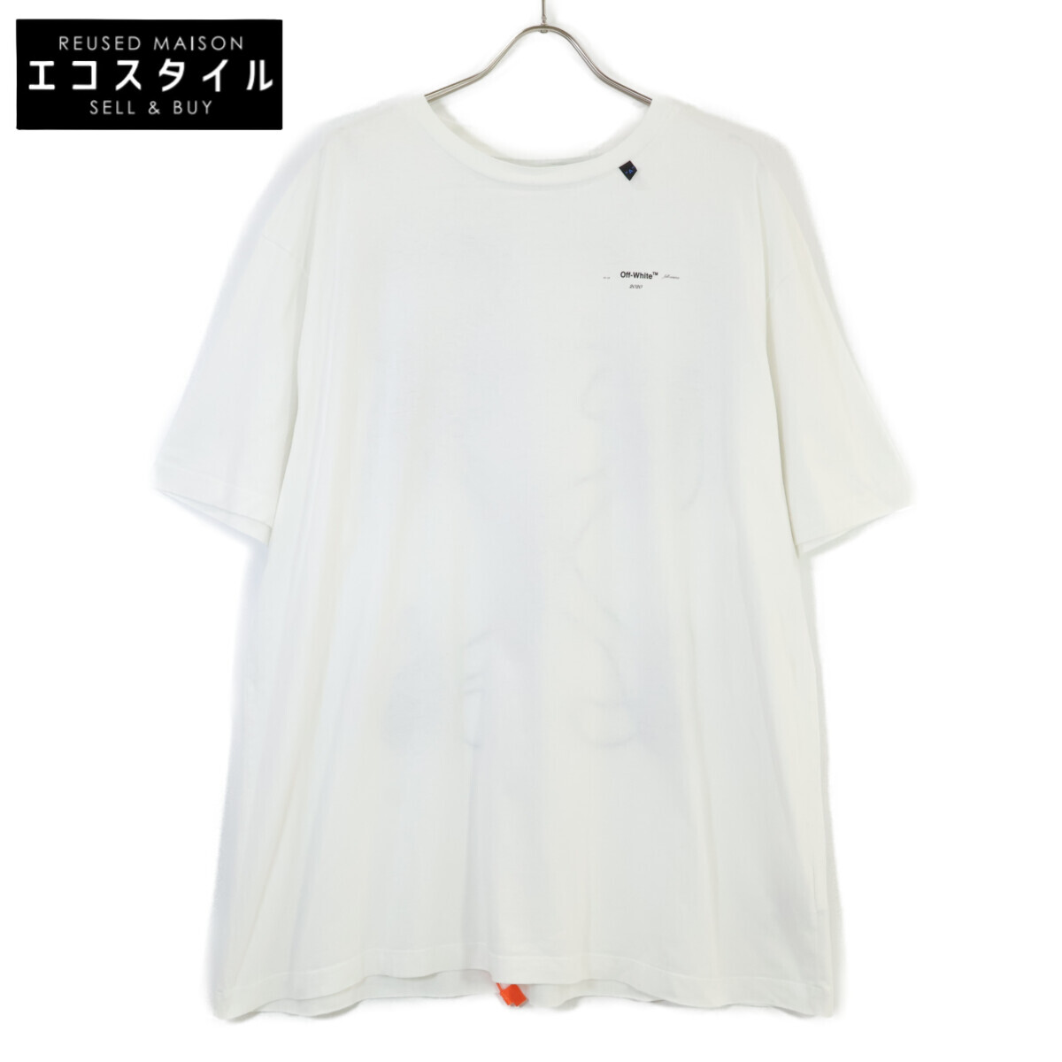 OFF-WHITE オフホワイト OMAA038F19185011 ﾎﾜｲﾄ ｱﾛｰﾛｺﾞtｼｬﾂ トップス M ホワイト メンズ 【中古】