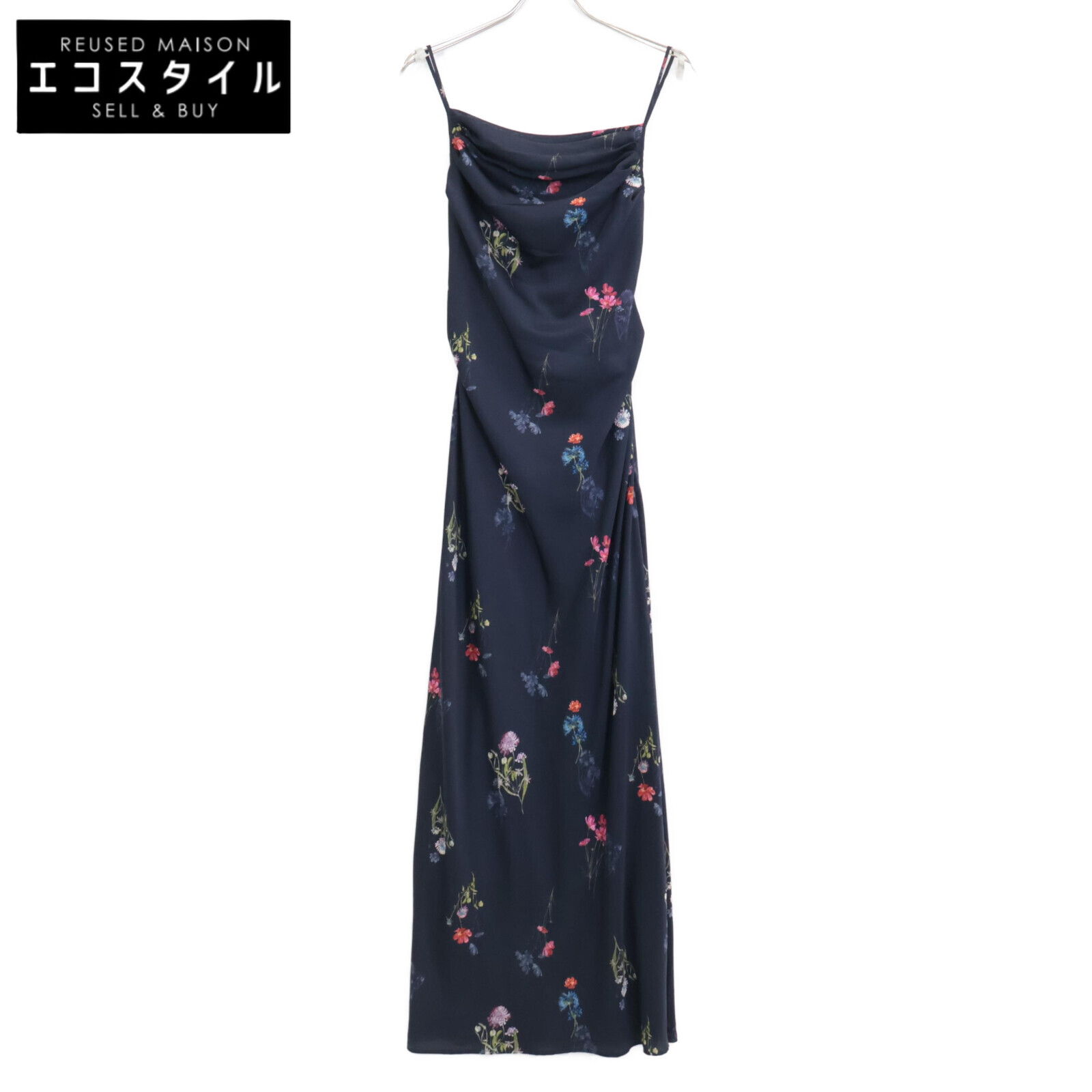 snidel スナイデル 25AW ﾈｲﾋﾞｰ SWFO254186 ﾄﾞﾚｰﾌﾟﾅﾛｰｷｬﾐﾜﾝﾋﾟｰｽ ワンピース 1 ネイビー レディース 【中古】
