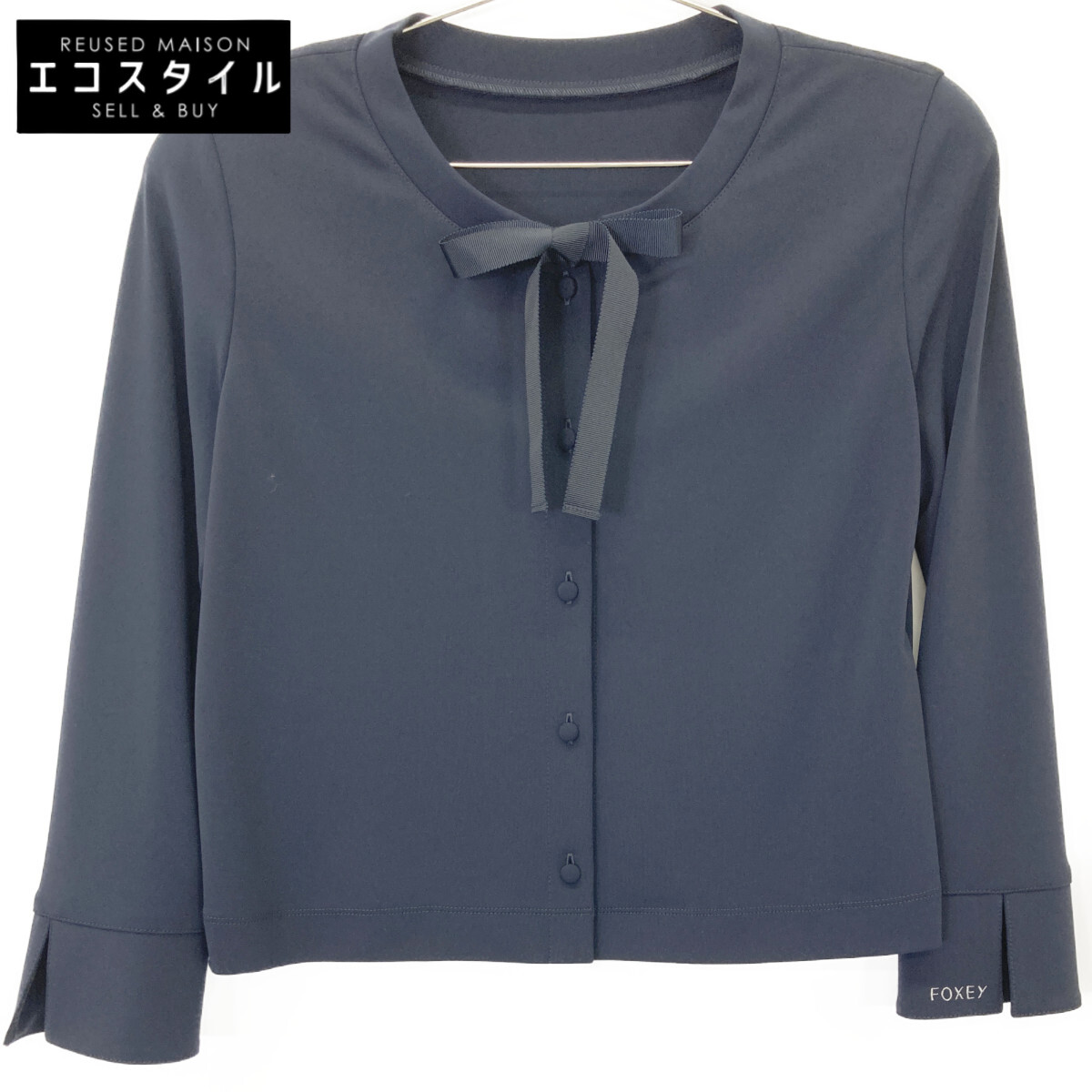 美品★FOXEY/フォクシー　カーディガン＆トップス(サン・マルタン)水色38 美品☆FOXEY/フォクシー カーディガン＆トップス(サン・マルタン)水色