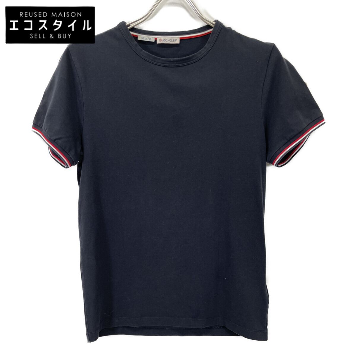 MONCLER モンク軌跡 MAGLIA ティーシャツ トップス   S 米国海軍 レディース 【中古】
