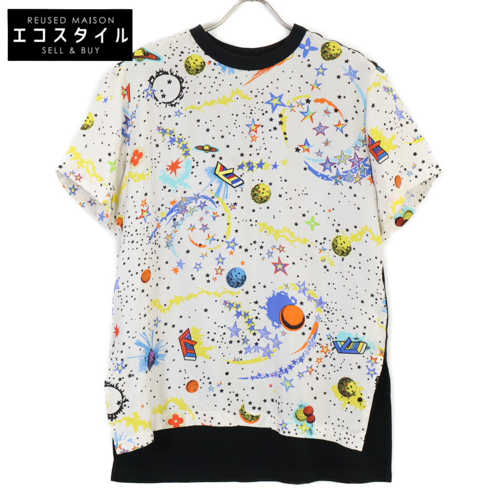LOUIS VUITTON ルイヴィトン 総柄 ギャラクシー 切り替え Tシャツ トップス 表記なし マルチカラー レディース 【中古】