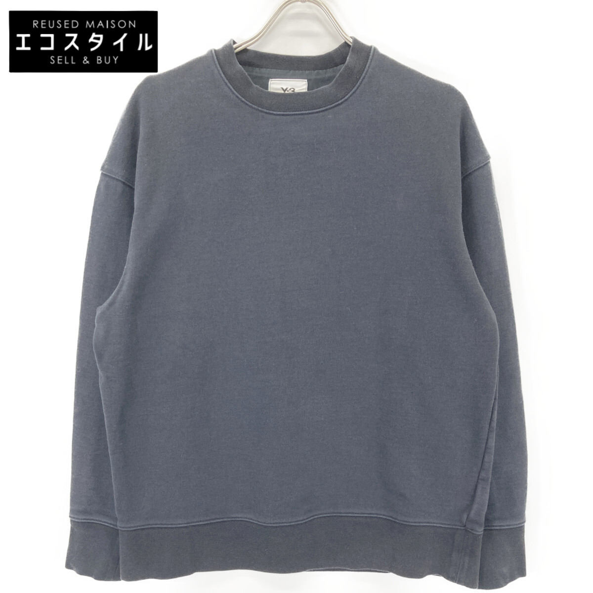 Y-3 ワイスロバート・エドワード・リー H16333 M 3 STP TERRY CREW SWEATSHIRT トップス   XS 黒いこと メンズ 【中古】