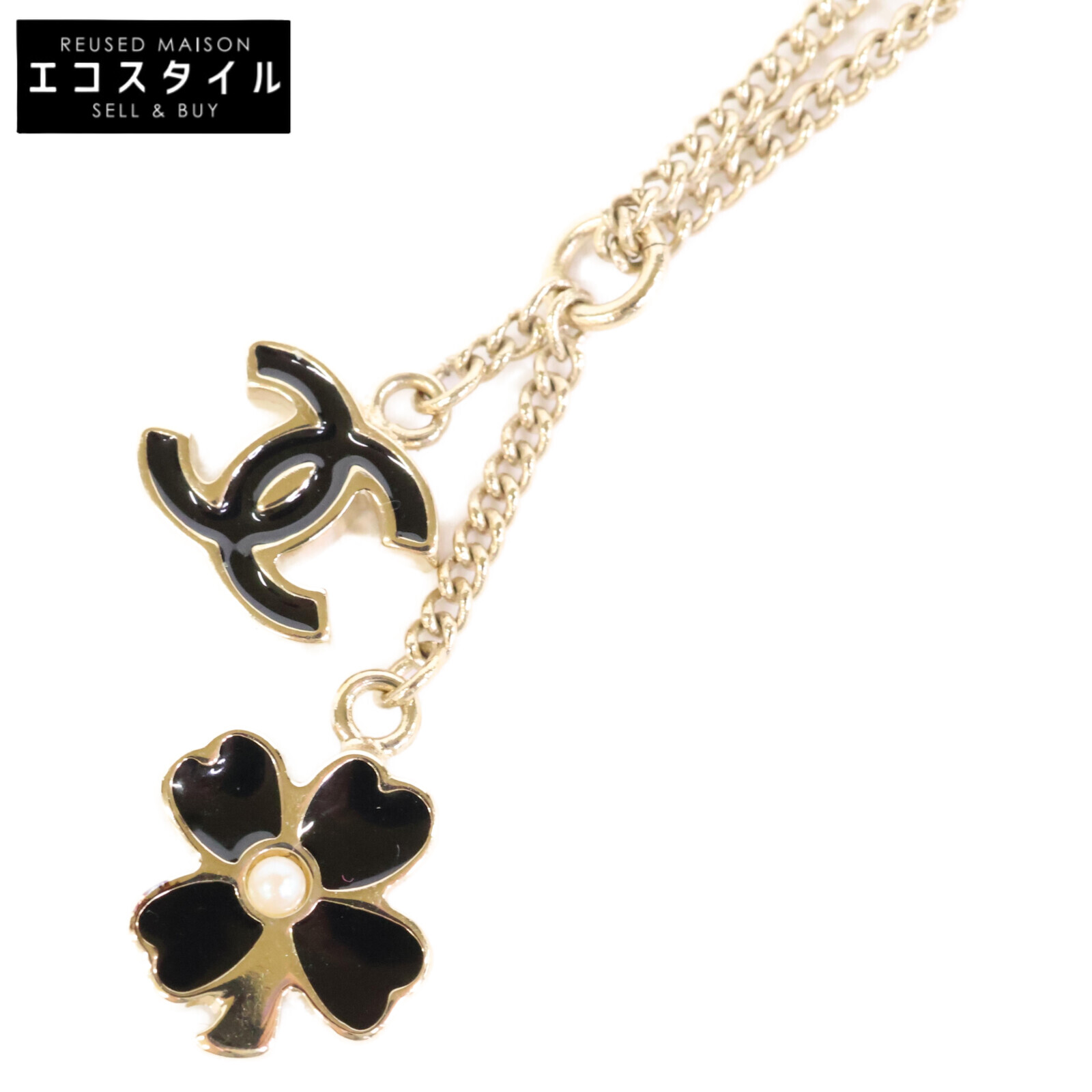 CHANEL ゴールド クローバーネックレス 中古・古着通販】CHANEL (シャネル) ココマーククローバーネックレス