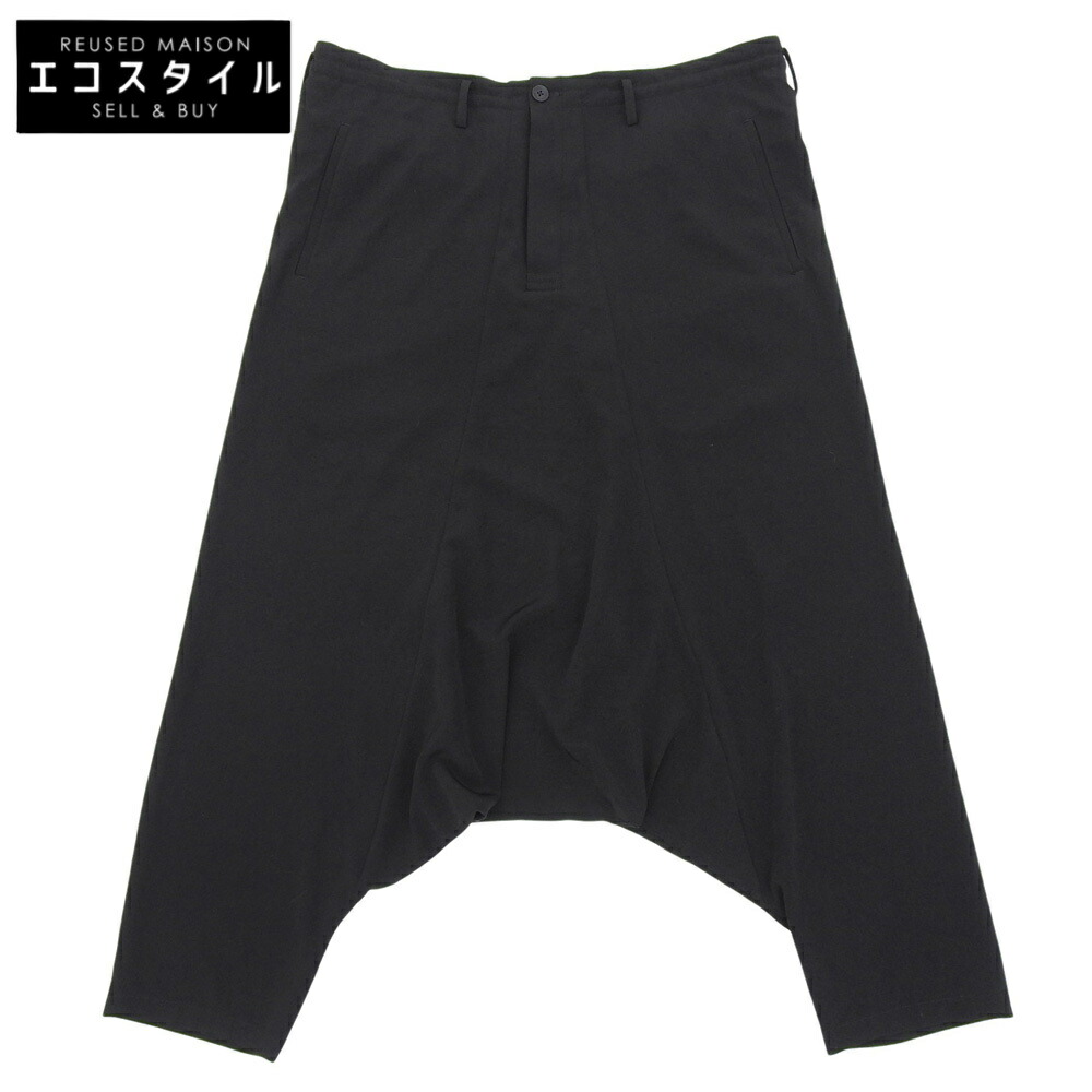 極美品 16SS◎ヨウジヤマモトプールオム サルエルパンツ スウェット生地 黒 極美品 16SS◎ヨウジヤマモトプールオム サルエルパンツ スウェット生地 黒