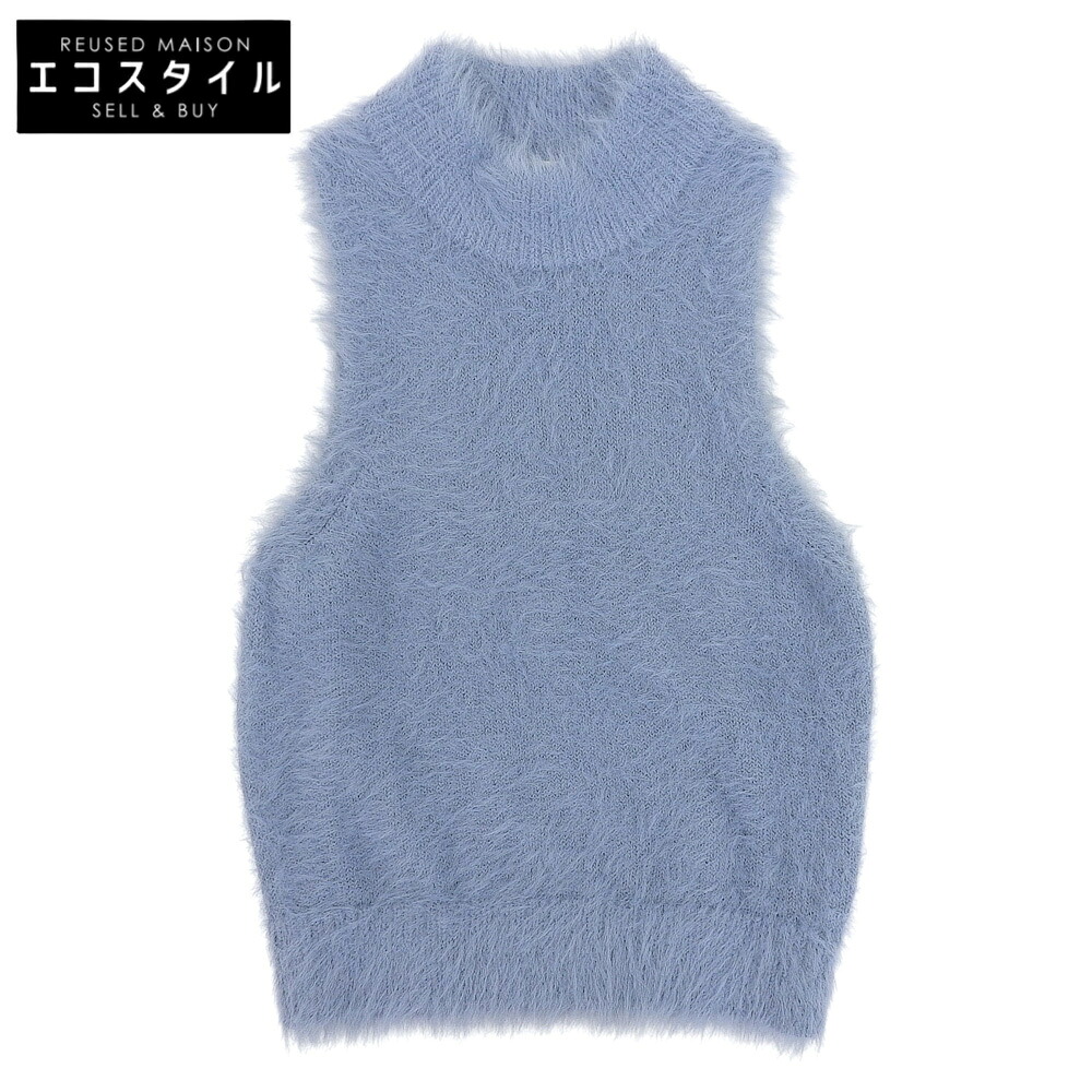 CLANE クラネ 美品 SHAGGY AMERICAN SLEEVE KNIT TOPS トップス レディース 青み 2 16106-2072 24SS トップス   2 青み レディース 【中古】