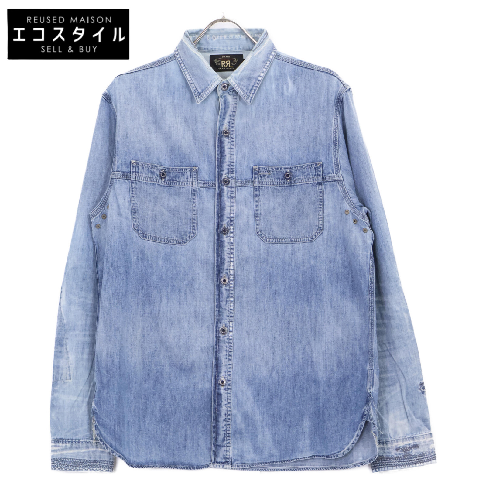 楽天市場】RRL ダブルアールエル BLACK DENIM WORK SHIRT ブラック