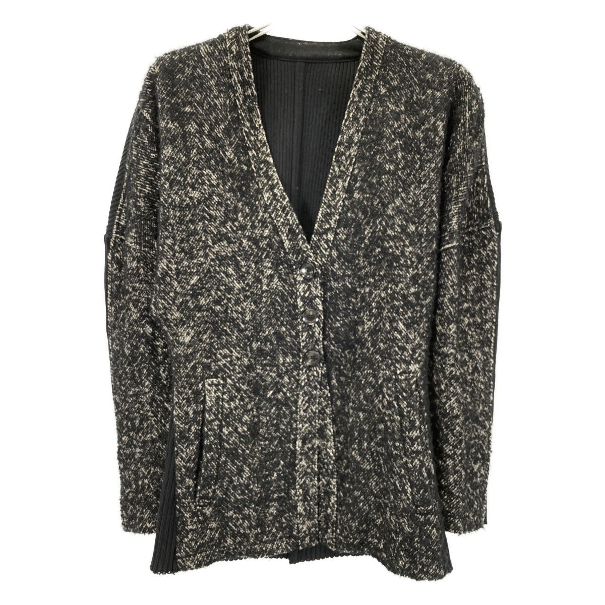 AKIRA NAKA アキラナカ AW2326-BK ﾌﾞﾗｯｸ Philine combi tex cardigan トップス 2 ブラック レディース 【中古】