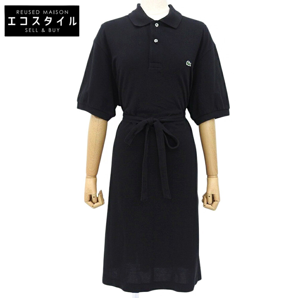 Lacoste ラコステ 美品 ロング ワンポイント スポーツシャツ衣裳 レディース 黒いこと 38 EF121EL 衣裳   38 黒いこと レディース 【中古】