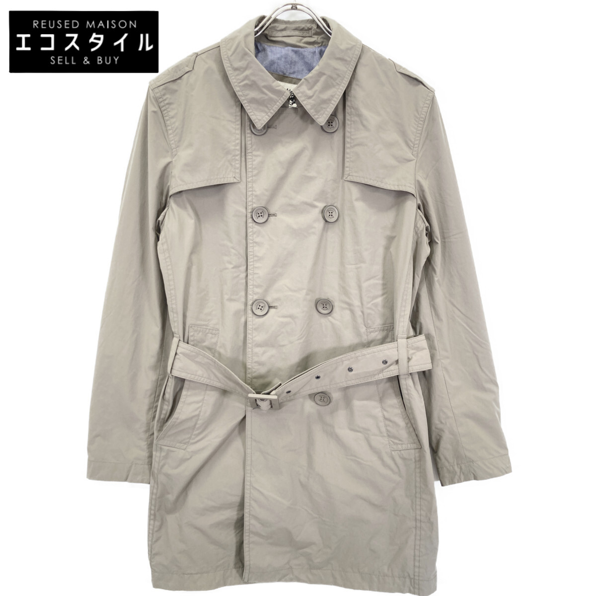 HERNO ヘルノ IM0091U ﾍﾞｰｼﾞｭ ﾅｲﾛﾝ ﾄﾚﾝﾁｺｰﾄ コート 46 ベージュ メンズ 【中古】