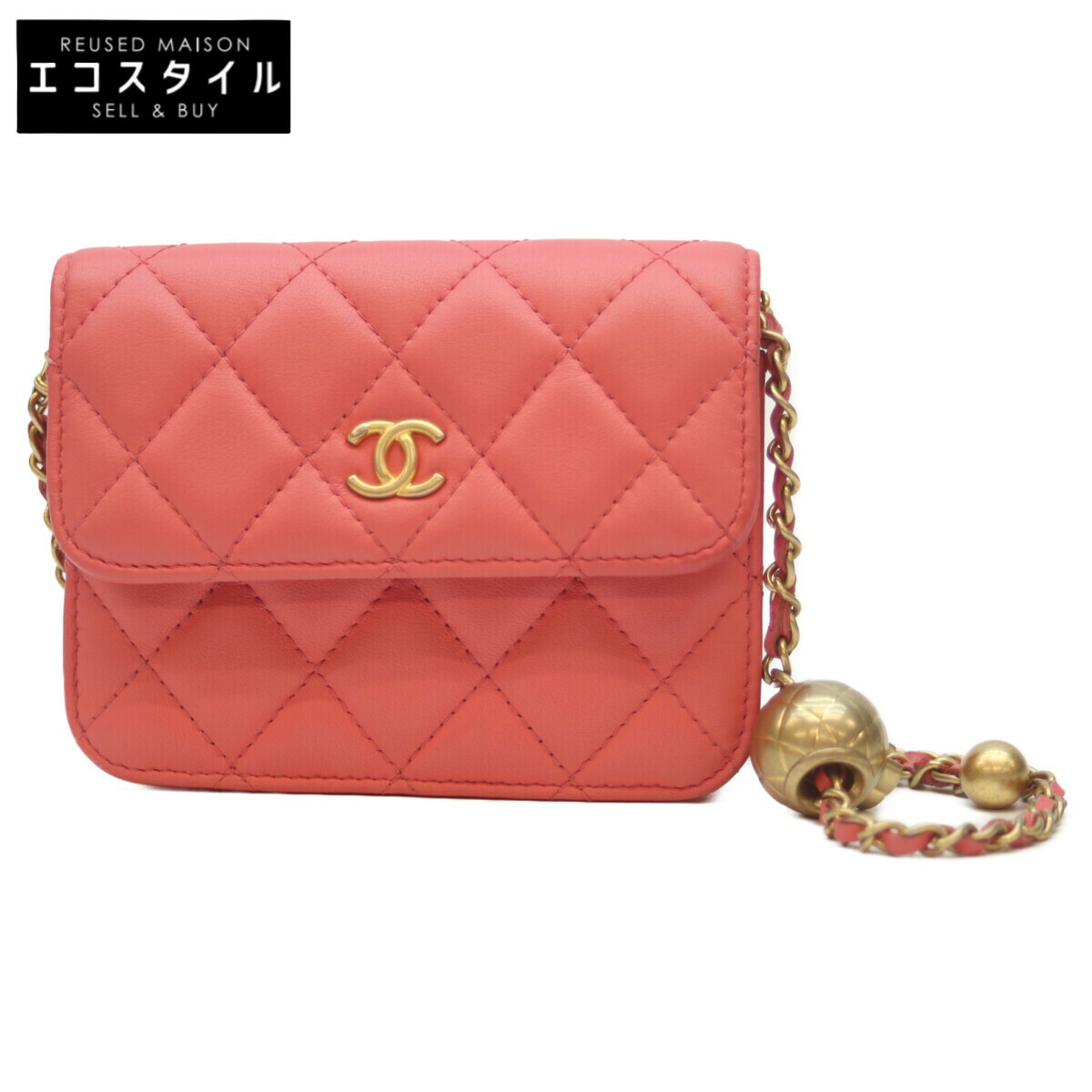 CHANEL シャネル 30番 AP1628 ﾋﾟﾝｸ ﾗﾑ G金具 ｺｺﾎﾞｰﾙ ﾁｪｰﾝﾎﾟｼｪｯﾄ ｸﾗｯﾁ ﾐﾆﾊﾞｯｸﾞ ウエストバッグ ピンク/GD金具 レディース 【中古】