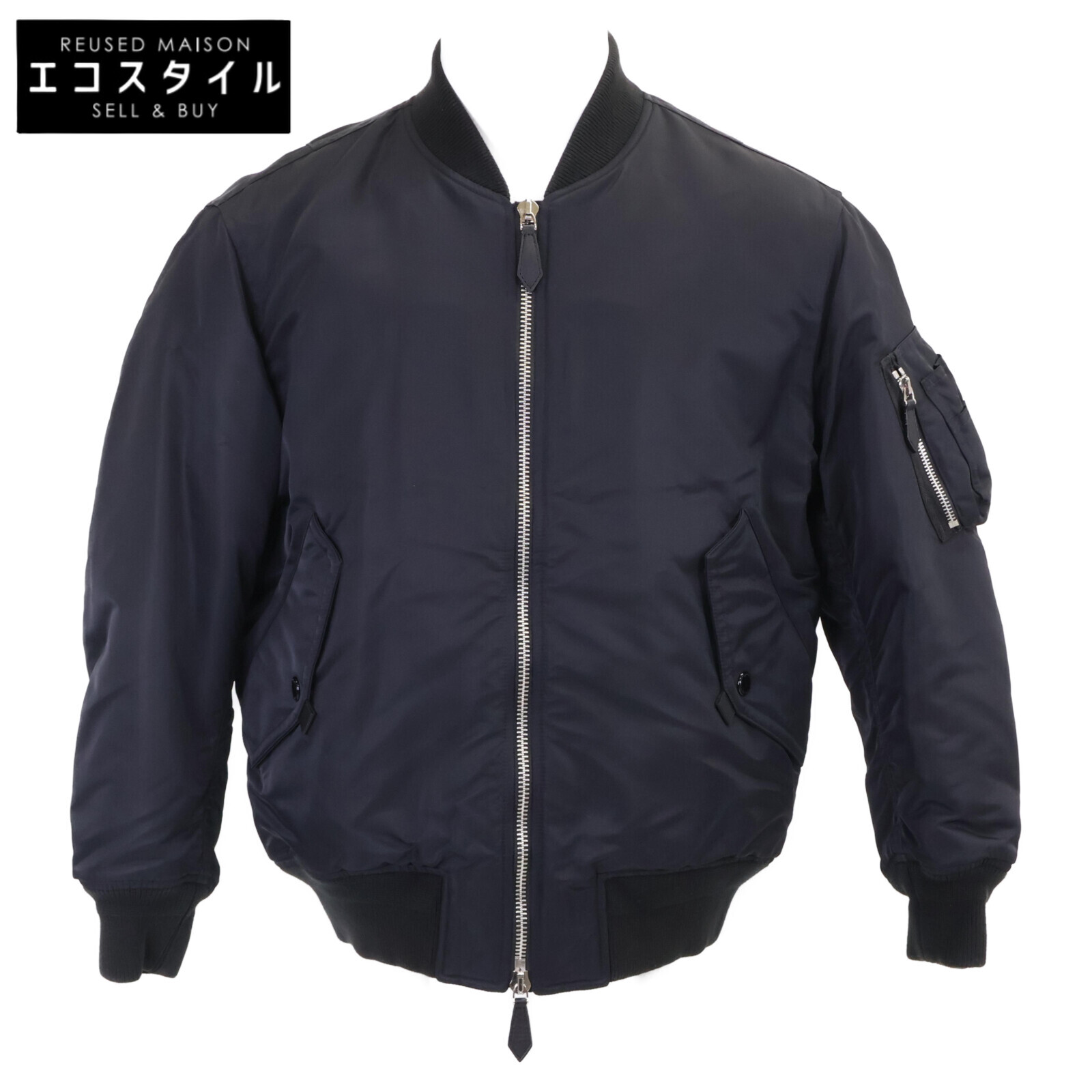 BURBERRY バーバリー 【美品/国内置き目】8038997 MA-1 ナイロン ボン赤ちょうちん 上衣 40 黒いこと メンズ 【中古】