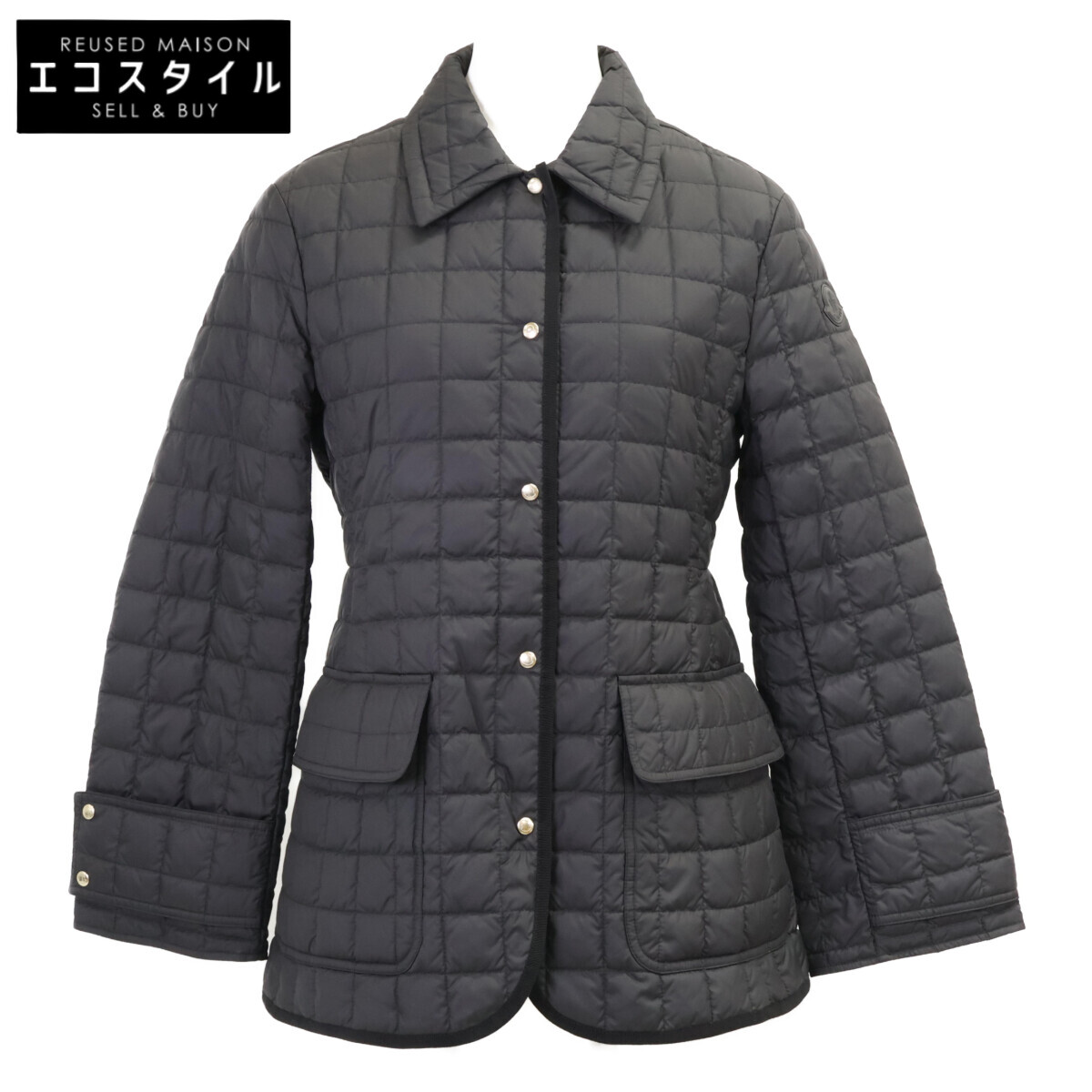 MONCLER モンク軌道 新品負けず劣らず 24年製 EPINAL キルティング 落ち込むティーシャツ 上衣 O 黒いこと レディース 【中古】 レディースファッション-コート・ジャケット