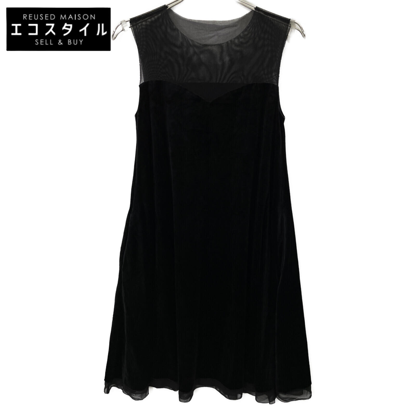 DAISY LIN デイジーリン 06194 ﾌﾞﾗｯｸ Dress Velour Swing ﾜﾝﾋﾟｰｽ ワンピース 38 ブラック レディース 【中古】