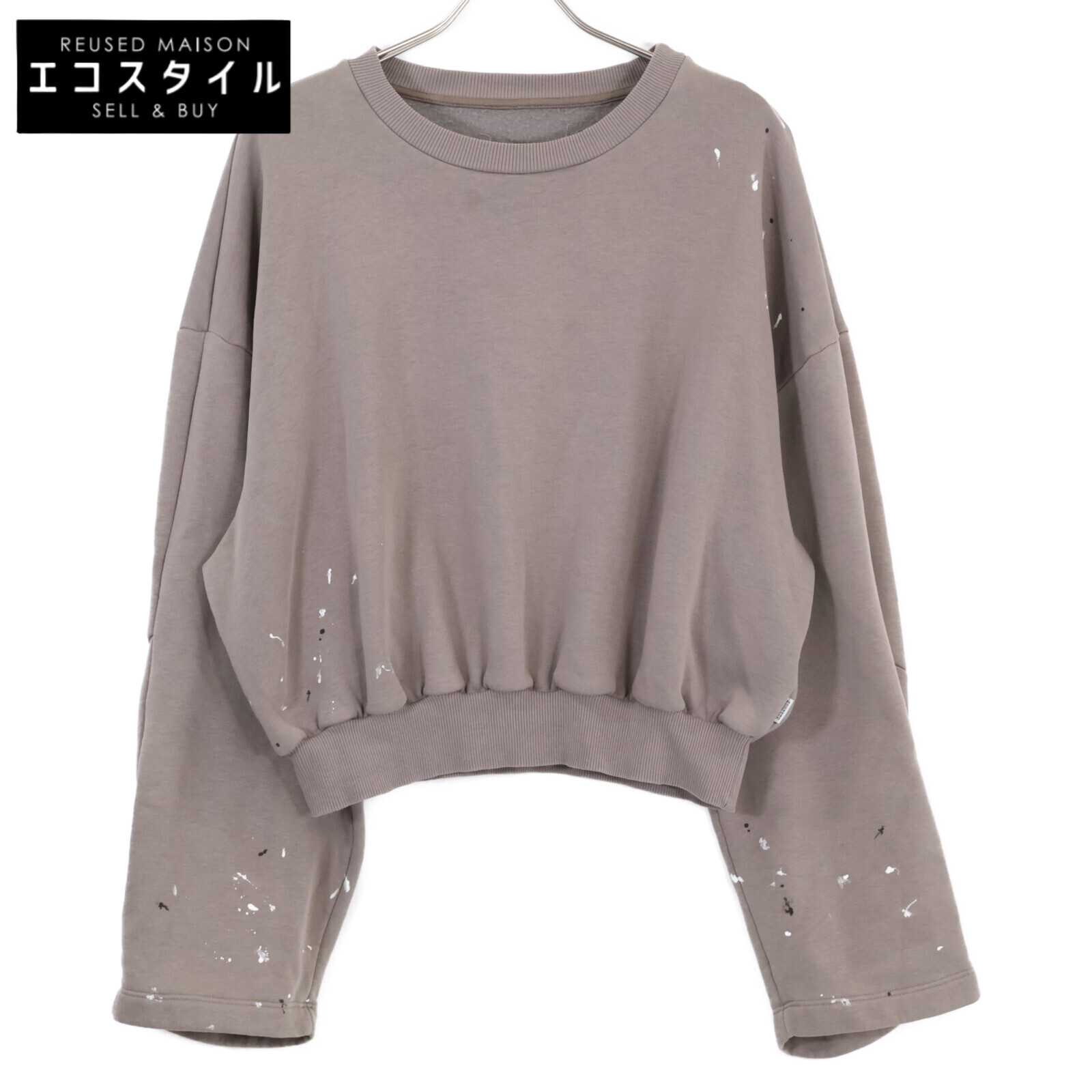 MM6 エムエムシックス 24SS S52GU0226 ベージュ 絵の具 スプラッタープルオーバースウェット トップス   Ｓ ベージュ系 レディース 【中古】