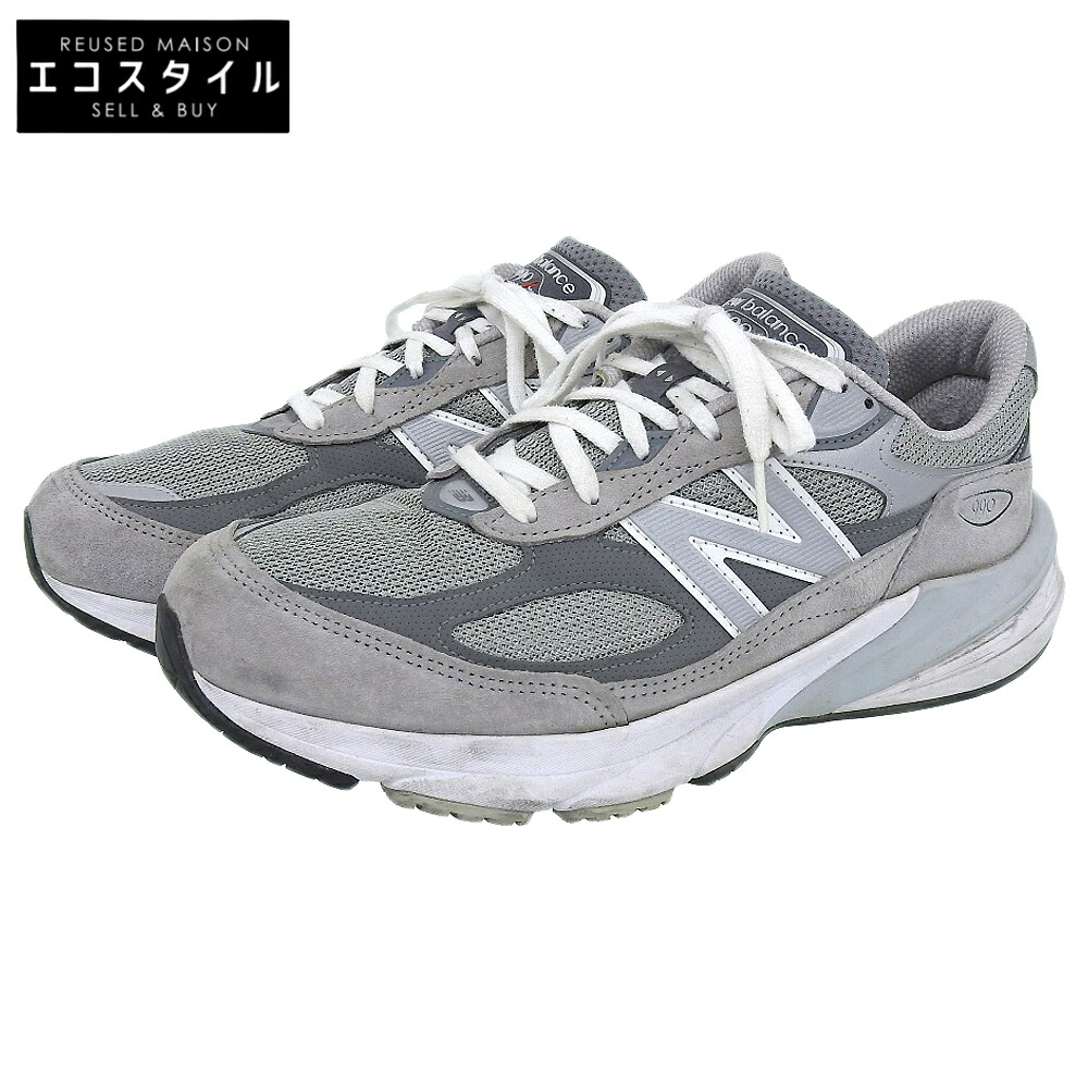 NEW BALANCE ニューバランス レザー スニーカー シューズ メンズ グレー 28cm M990GL6 シューズ 10(US) グレー メンズ 【中古】