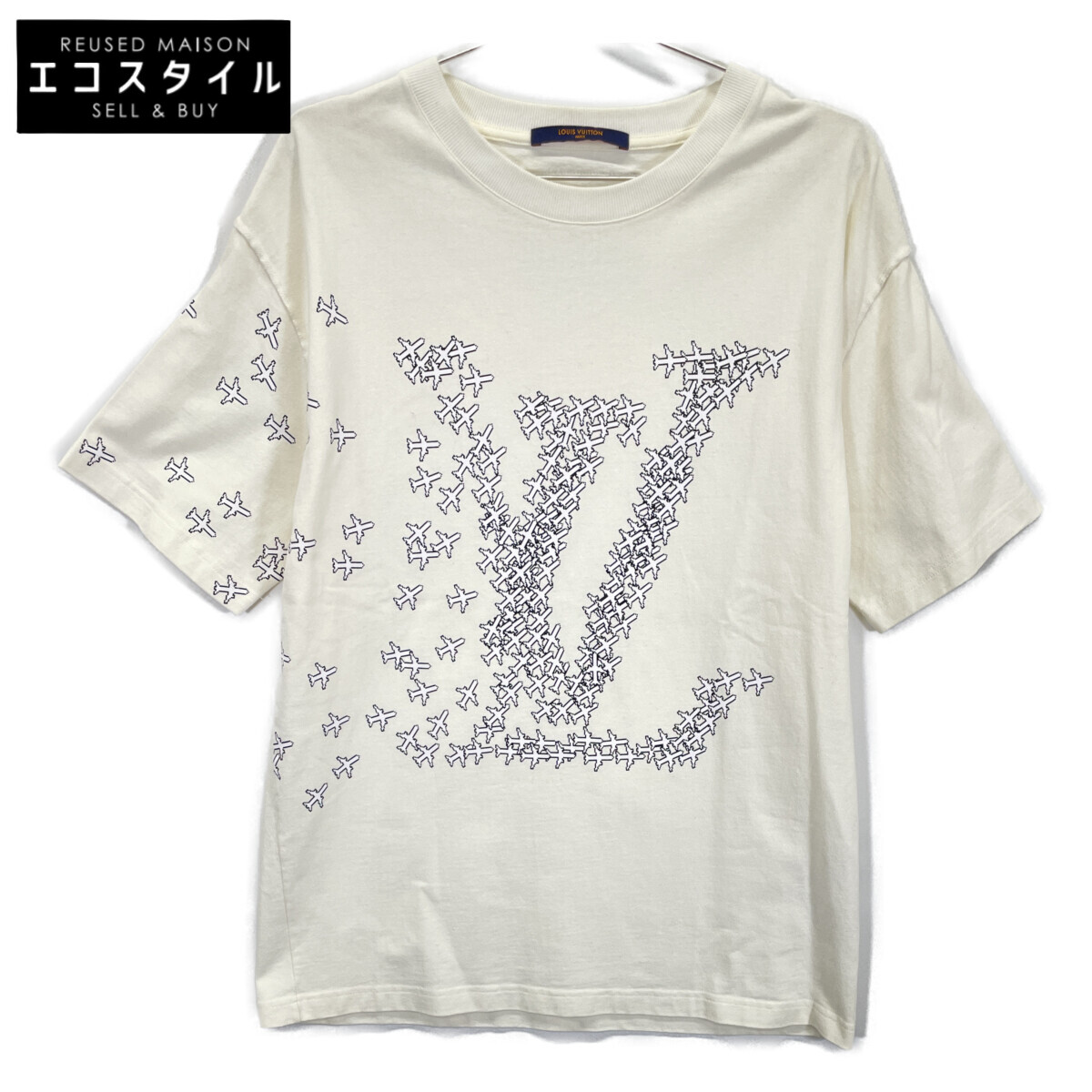 LOUIS VUITTON ルイヴィトン 白いこと RM201G NPL HIY36W 航空機 刷り上げる ティーシャツ トップス   ? 白いこと メンズ 【中古】