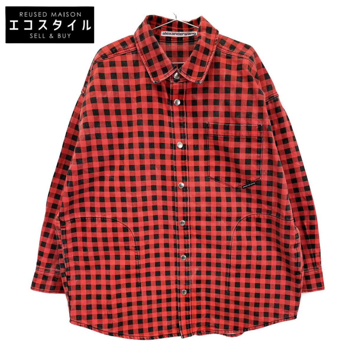 ALEXANDER WANG アレキサンダーワン 赤いこと 立ちはだかる照合のしるし 綿織物 ビッグシルエットジャケット 上衣   Ｓ 赤いこと メンズ 【中古】