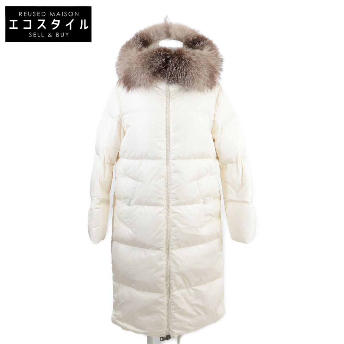 MONCLER モンク軌跡 22年製 MARRONNIER/西洋栃の木 落ち込む厚地の外套 上衣   0 白いこと レディース 【中古】