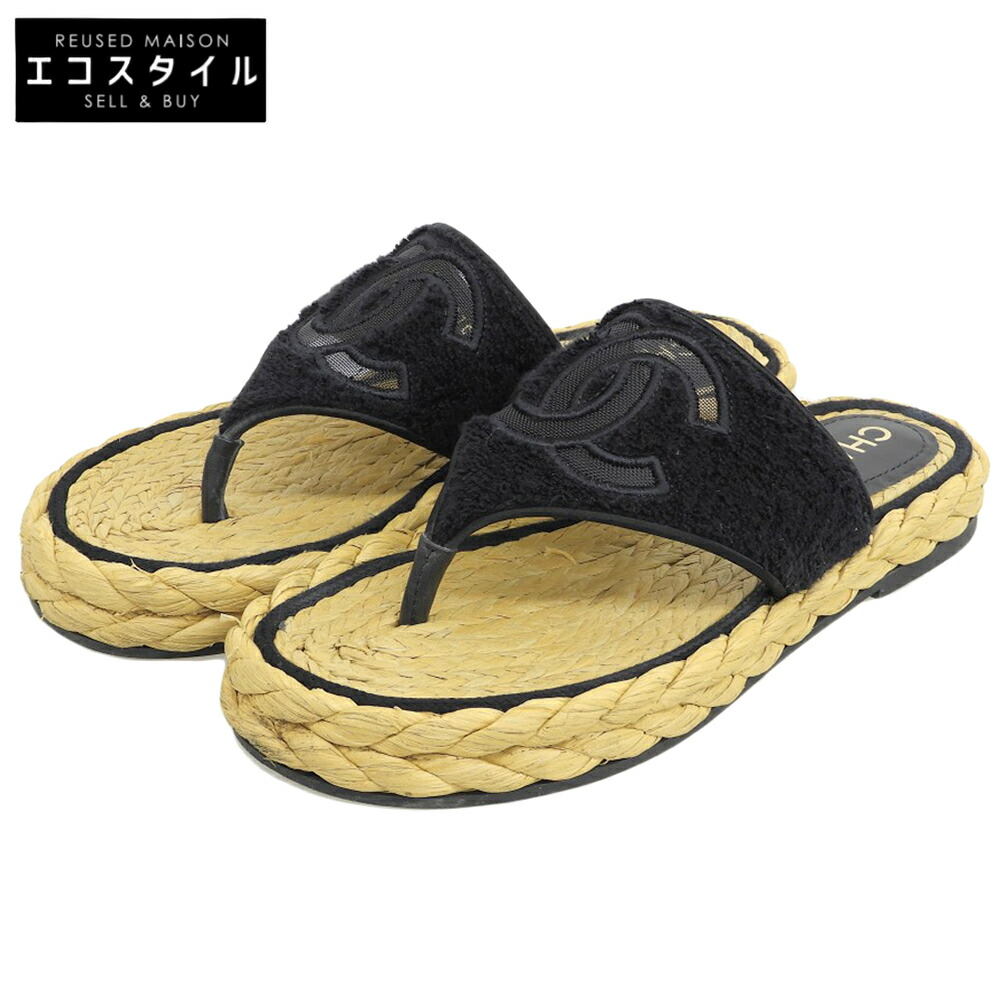 楽天市場】シャネル CHANEL サンダル G45547 厚底 37C サイズ 23.5cm