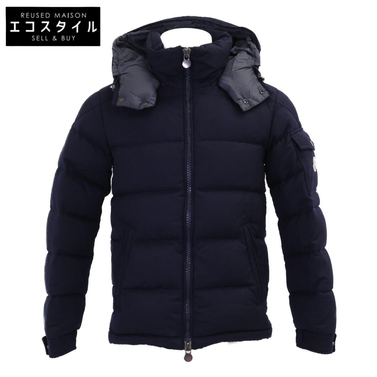 MONCLER モンクレール MONTGENEVRE モンジュネーブル ウール ダウン ジャケット O ネイビー メンズ 【中古】