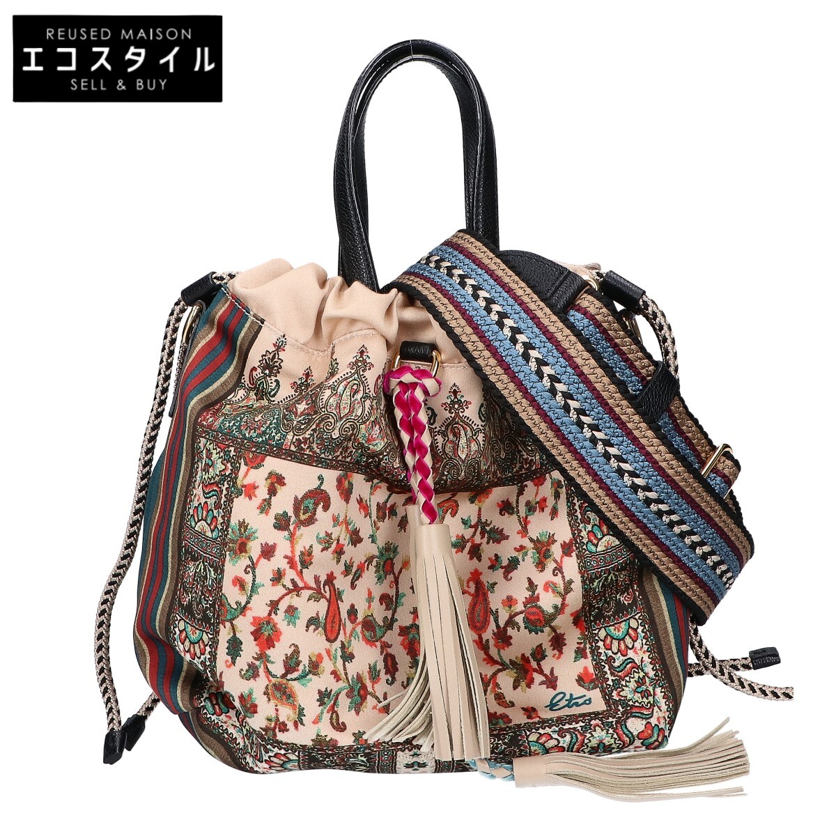 楽天市場】美品 ETRO エトロ ペイズリー柄 ピンク ホワイト ゴールド