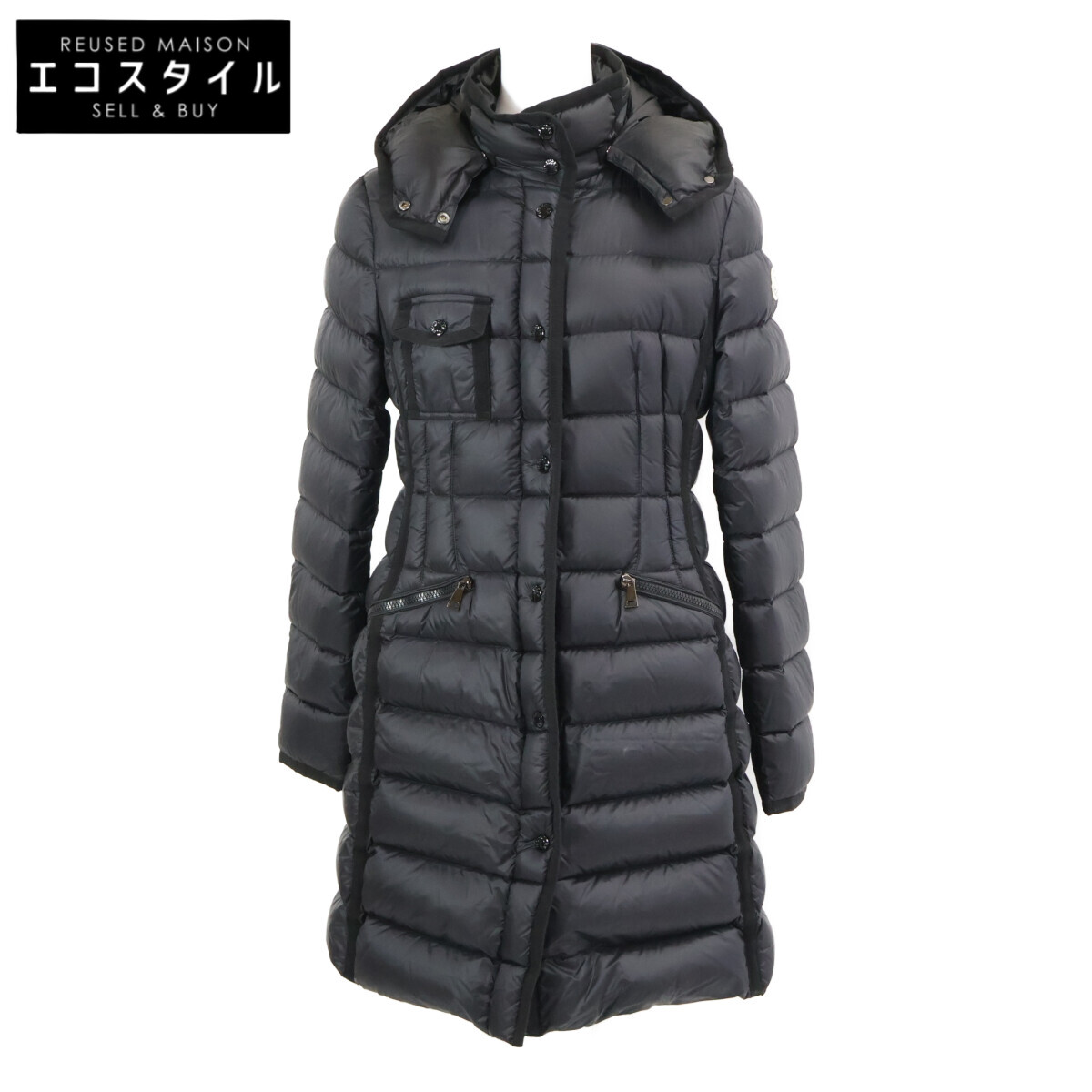 MONCLER モンク線路 HERMINE エルミンヌ 落ちこむ 厚地の外套   3 米国海軍 レディース 【中古】