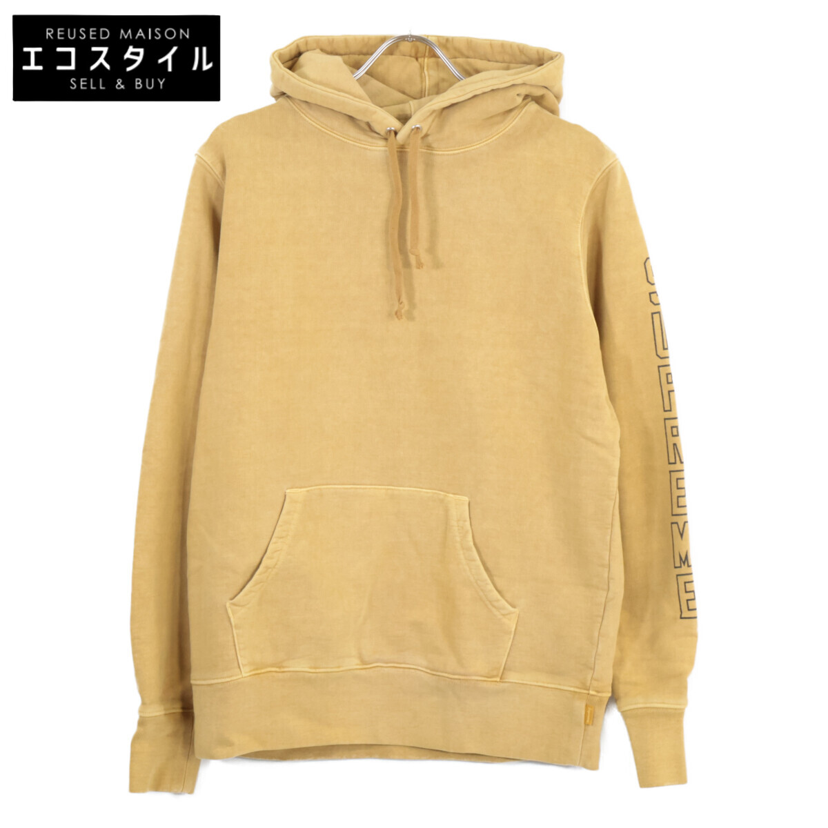 Supreme シュプリーム 13SS 黄色 袖ロゴタイプ パーカー トップス   S 黄色 メンズ 【中古】