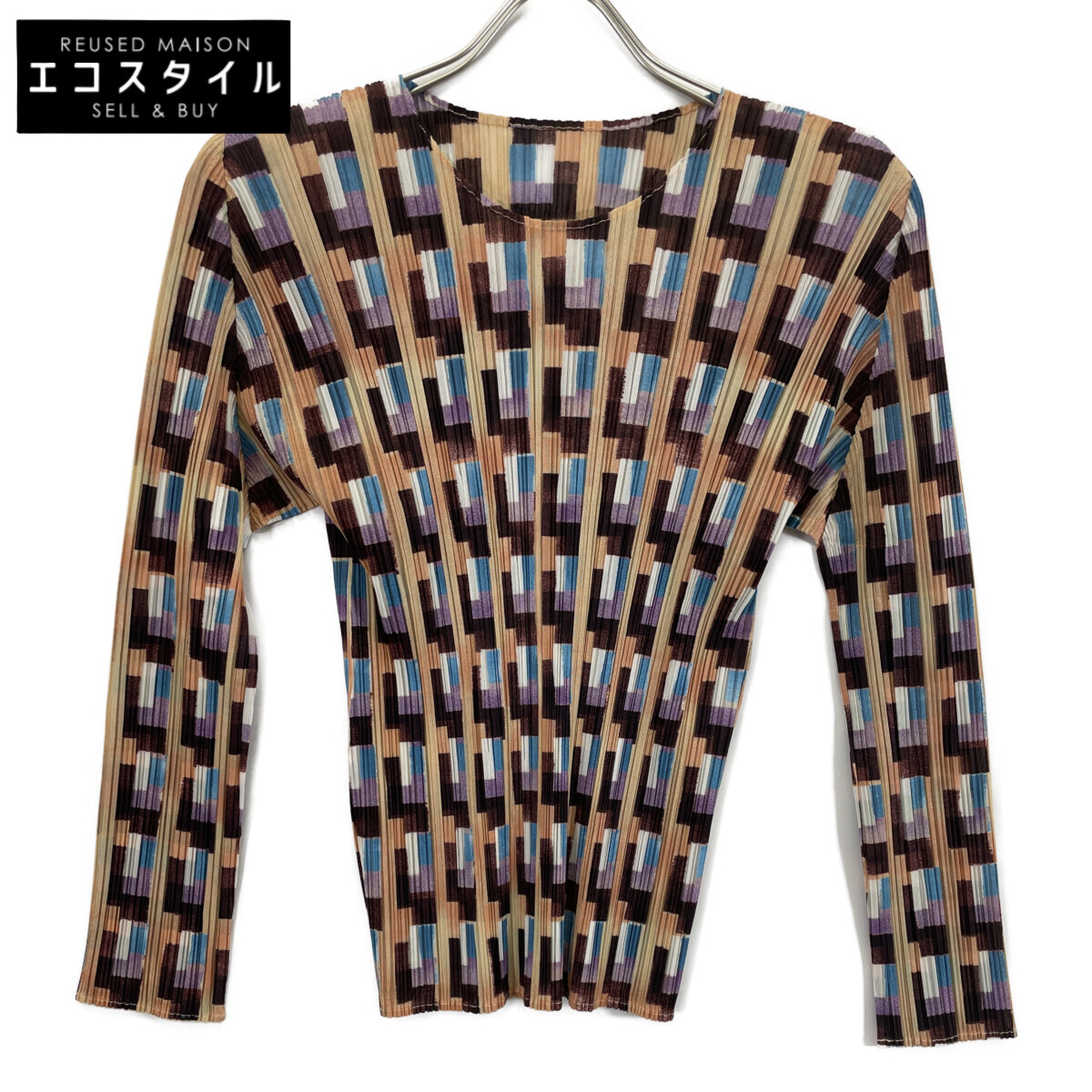 PLEATS PLEASE 筋目プリーズ 22SS PP21-JK681 Lull 真四角 トップス トップス   3 マルチ色合い レディース 【中古】