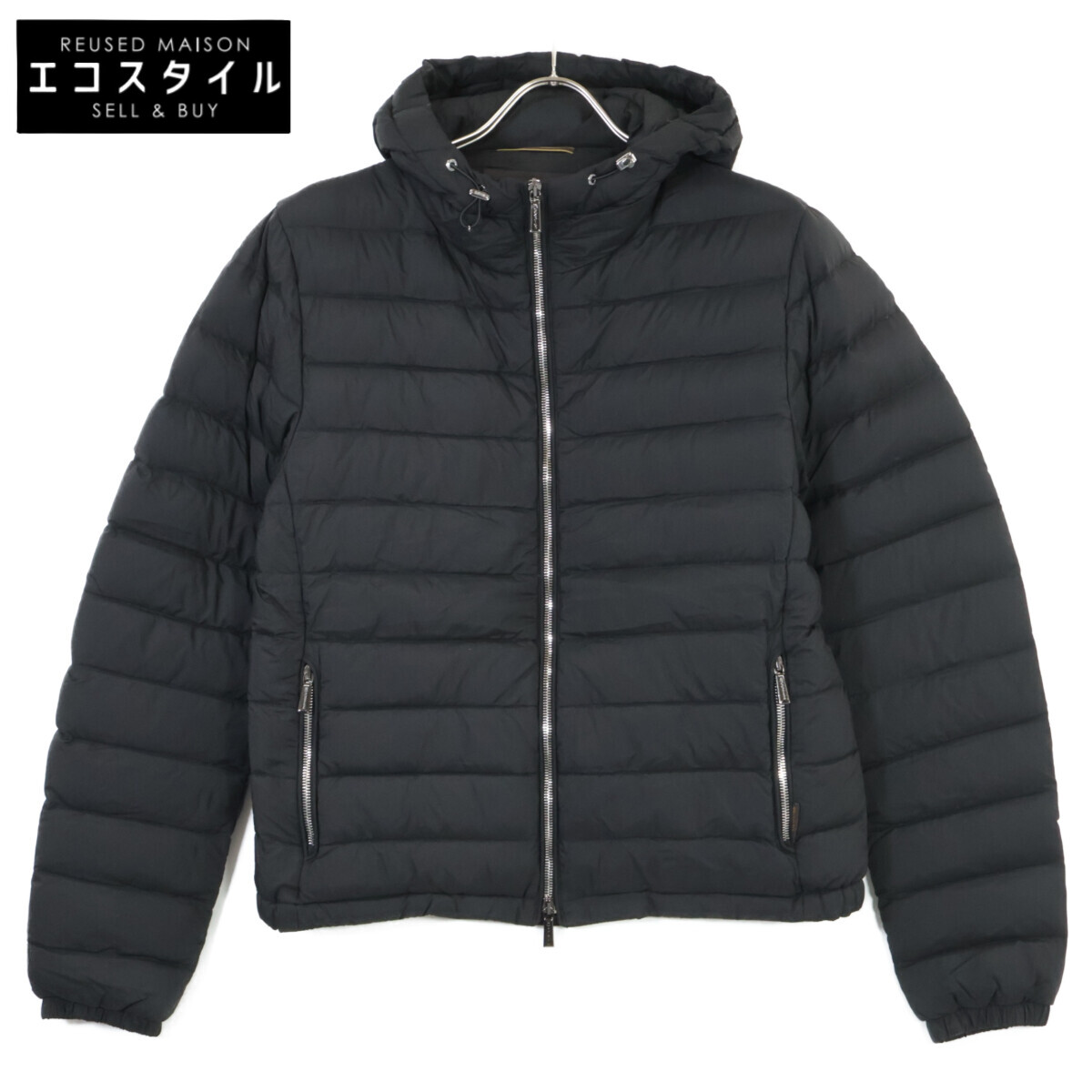 MOORER ムーレー ブラック CATALDI-S3 フーデットダウンジャケット ジャケット 46 ブラック メンズ 【中古】|ブランドリユース エコスタイル