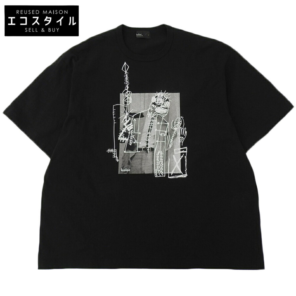 kolor 色合い 25ss 綿織物 ティーシャツ トップス メンズ 黒いこと 2 25WCM-T05204 トップス   2 黒いこと メンズ 【中古】