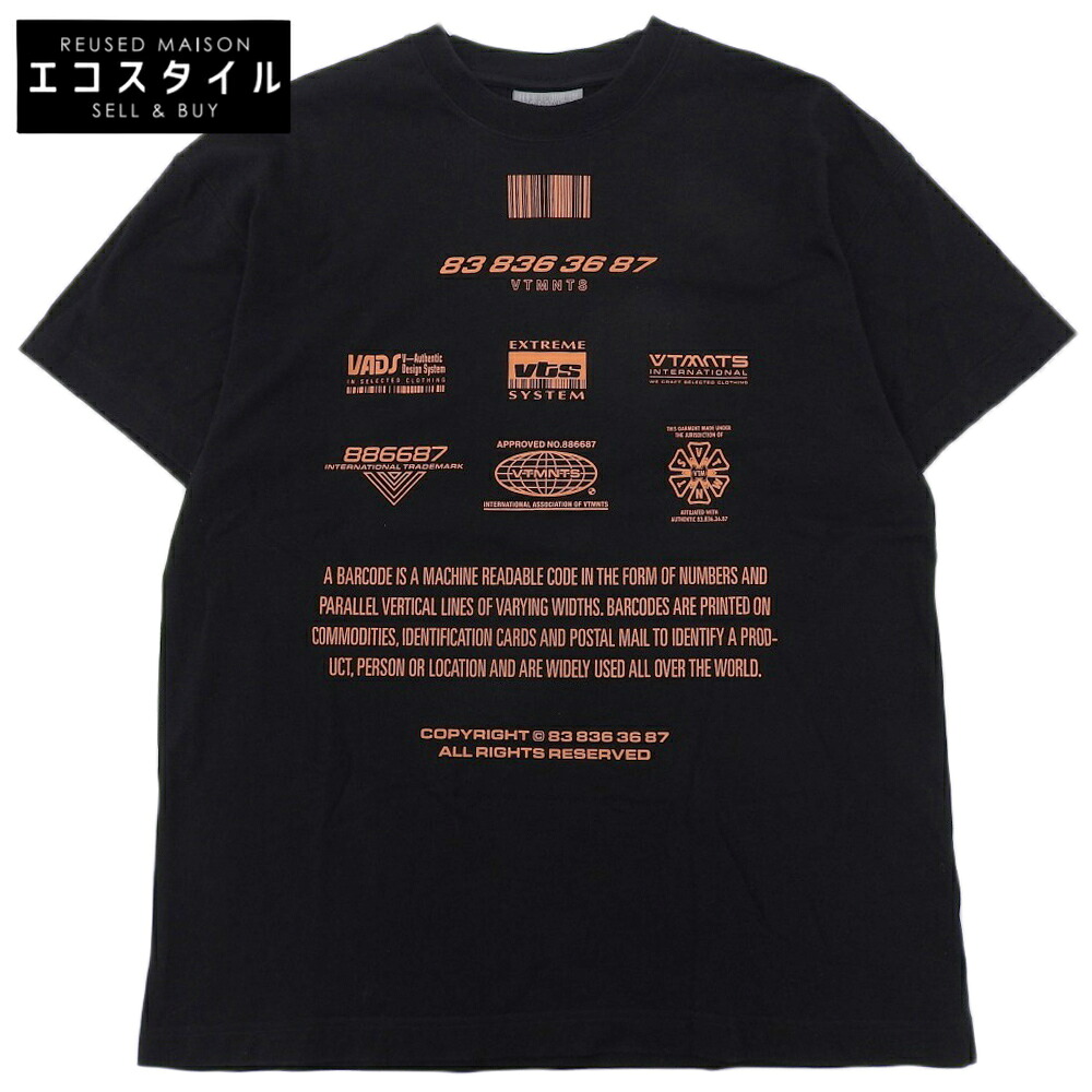 VTMNTS ブイティーエムエヌティーエス All Rights Reserved Tee トップス メンズ ブラック S VL12TR200B トップス S ブラック メンズ 【中古】