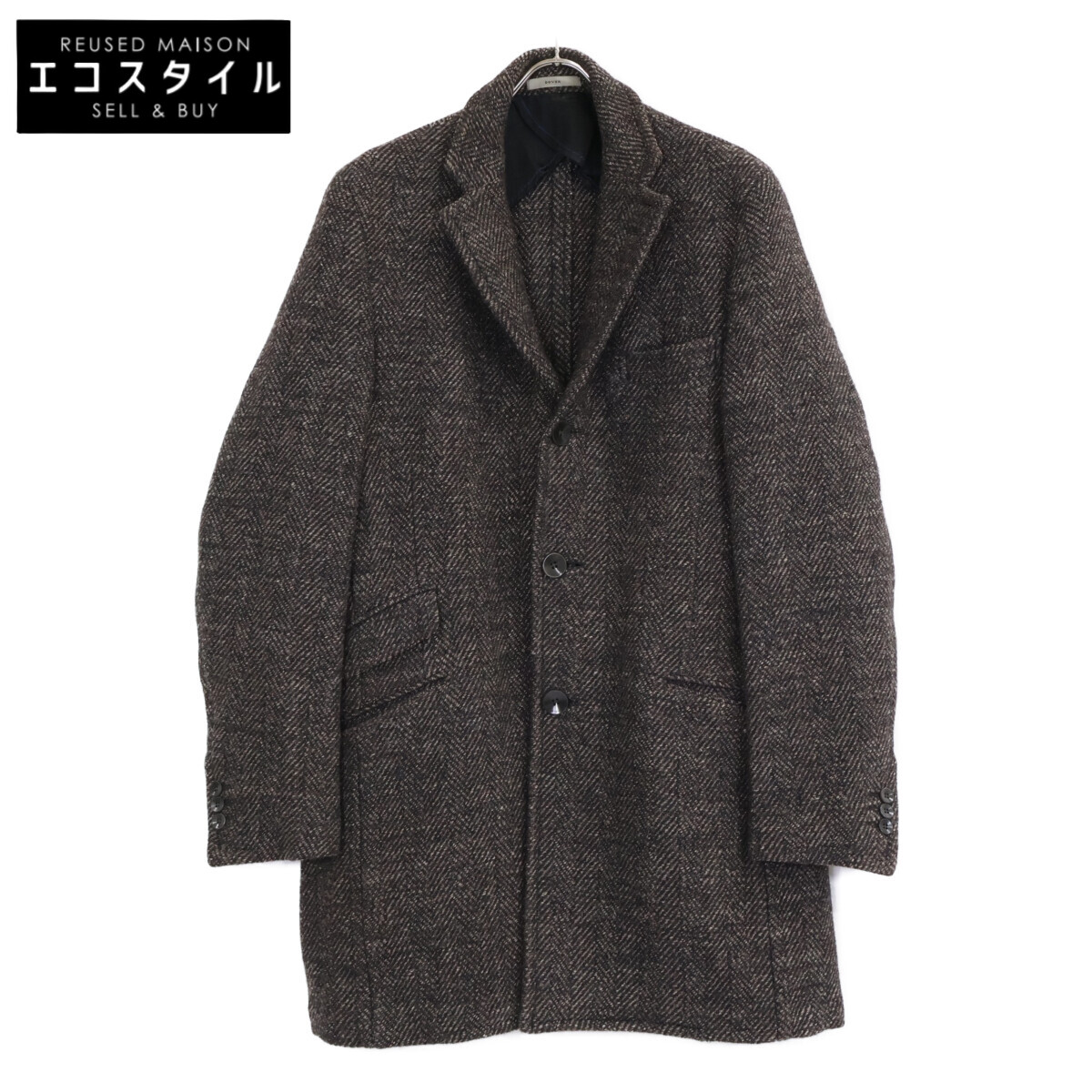 BOGLIOLI ボリオリ C3101E DOVERドーヴァー ツィード チェスターコート 厚地の外套   50 赤銅色系 メンズ 【中古】