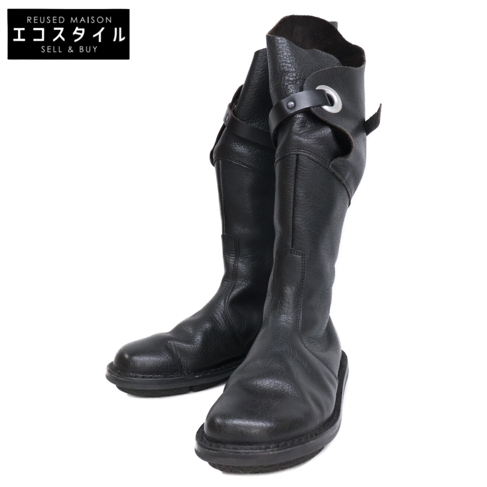 トリッペン　ロングブーツ　ブラック　シボ　レザー　38 トリッペン ロングブーツ ブラック シボ レザー 38 trippen 「trippen