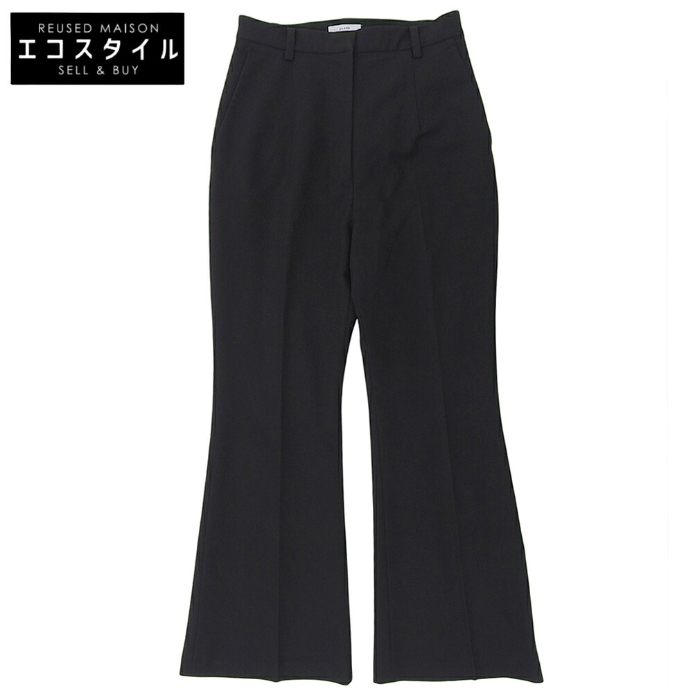 CLANE クラネ センタープレス スリムj フレアパンツ ボトムス レディース ブラック 2 17110-7022 24AW ボトムス 2 ブラック レディース 【中古】