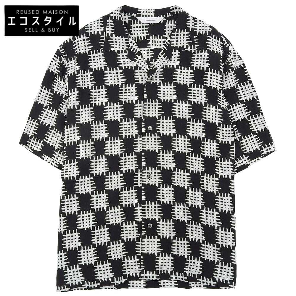 Sasquatchfabrix. サスクワァッチファブリックス 美品 DOMAN OPEN COLLAR H/S SHIRT 総柄シャツ トップス メンズ ブラウン L トップス L ブラウン メンズ 【中古】