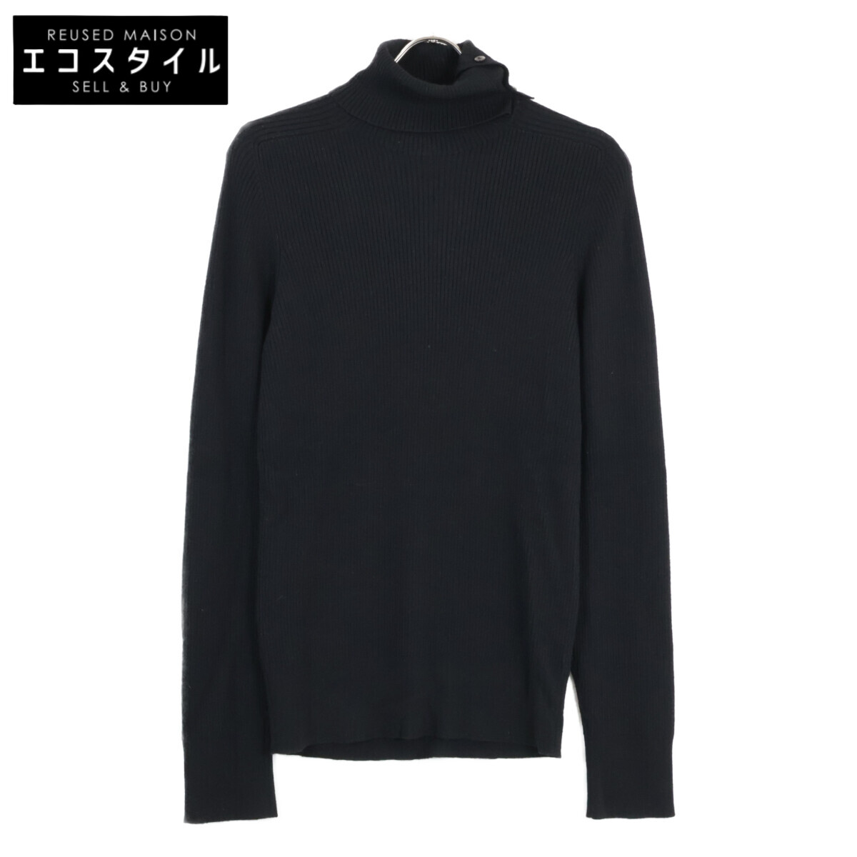 くろやぎ美品 COACH フロントロゴカシミヤ入りタートルネックセーター