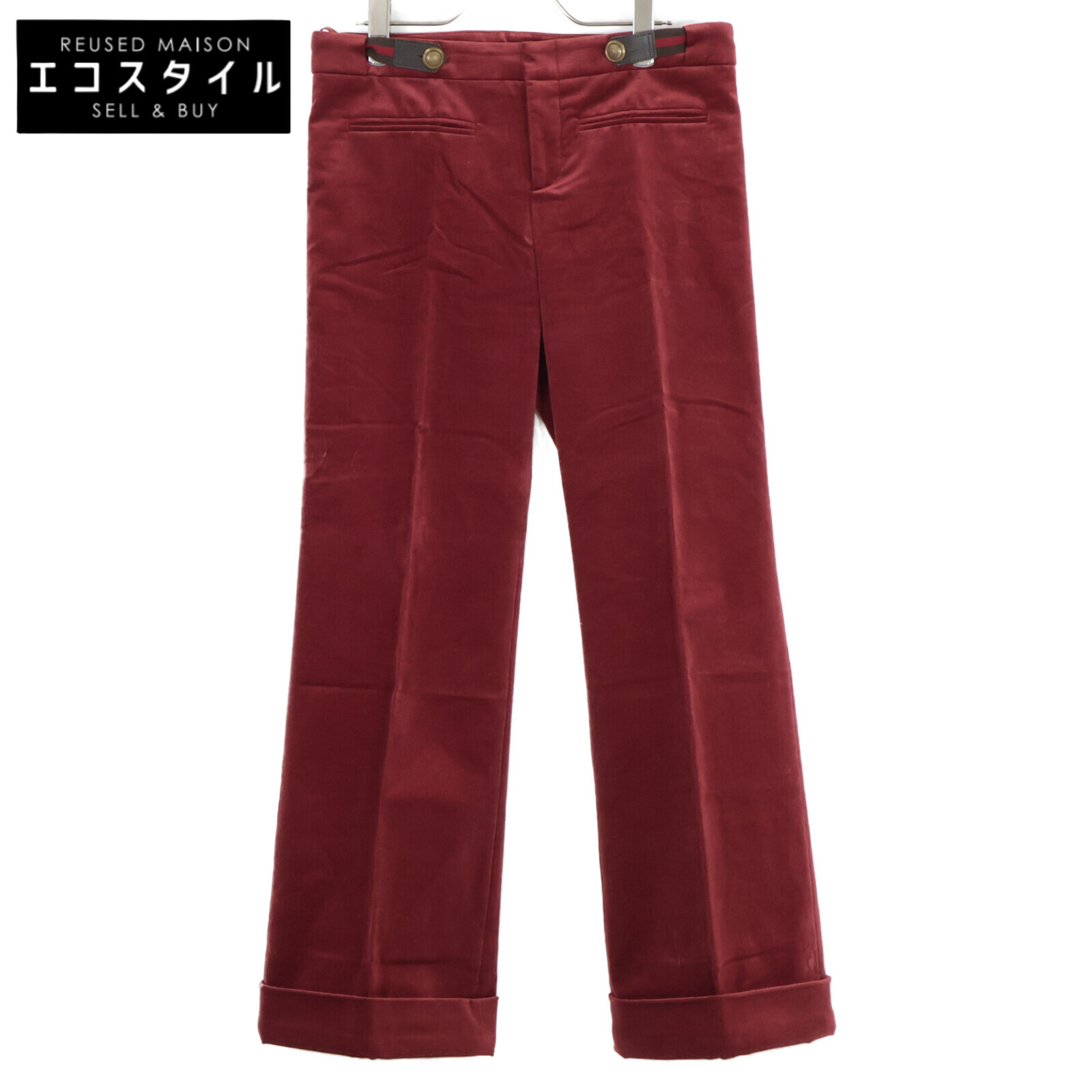 GUCCI グッチ ﾎﾞﾙﾄﾞｰ ﾍﾞﾛｱﾊﾟﾝﾂ ボトムス 40 ボルドー レディース 【中古】