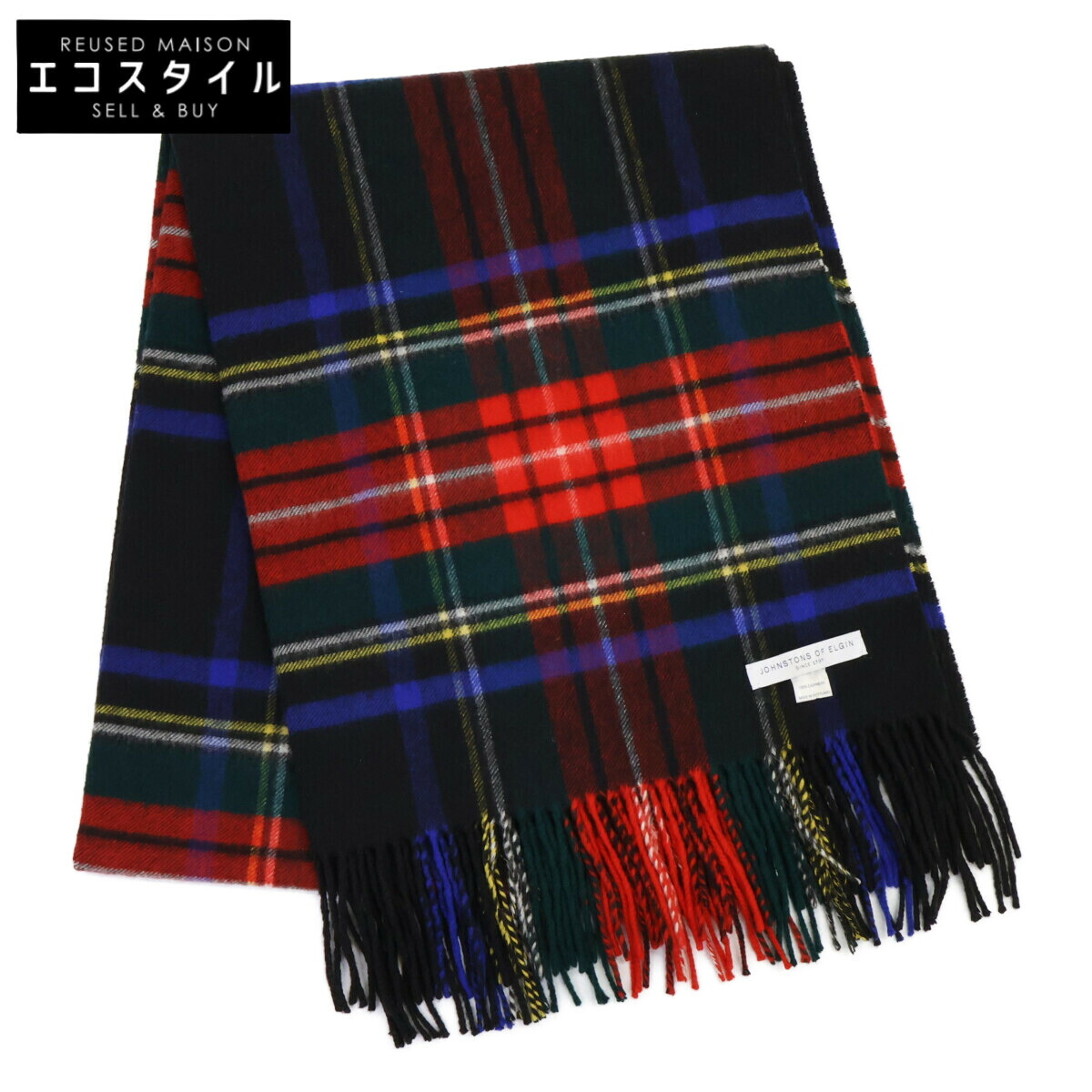 Johnstons ジョンストンズ 【美品】タータンチェック カシミール 袈裟   マルチ色合い レディース 【中古】